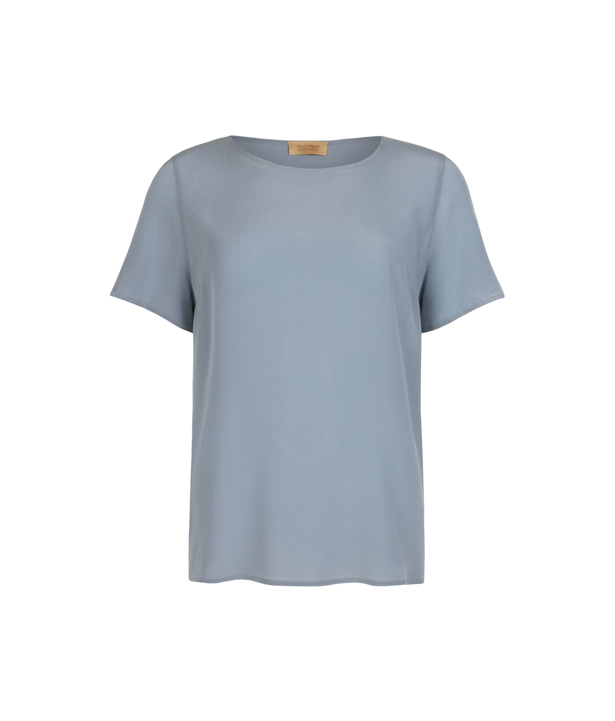 Round-Neck Silk T-Shirt