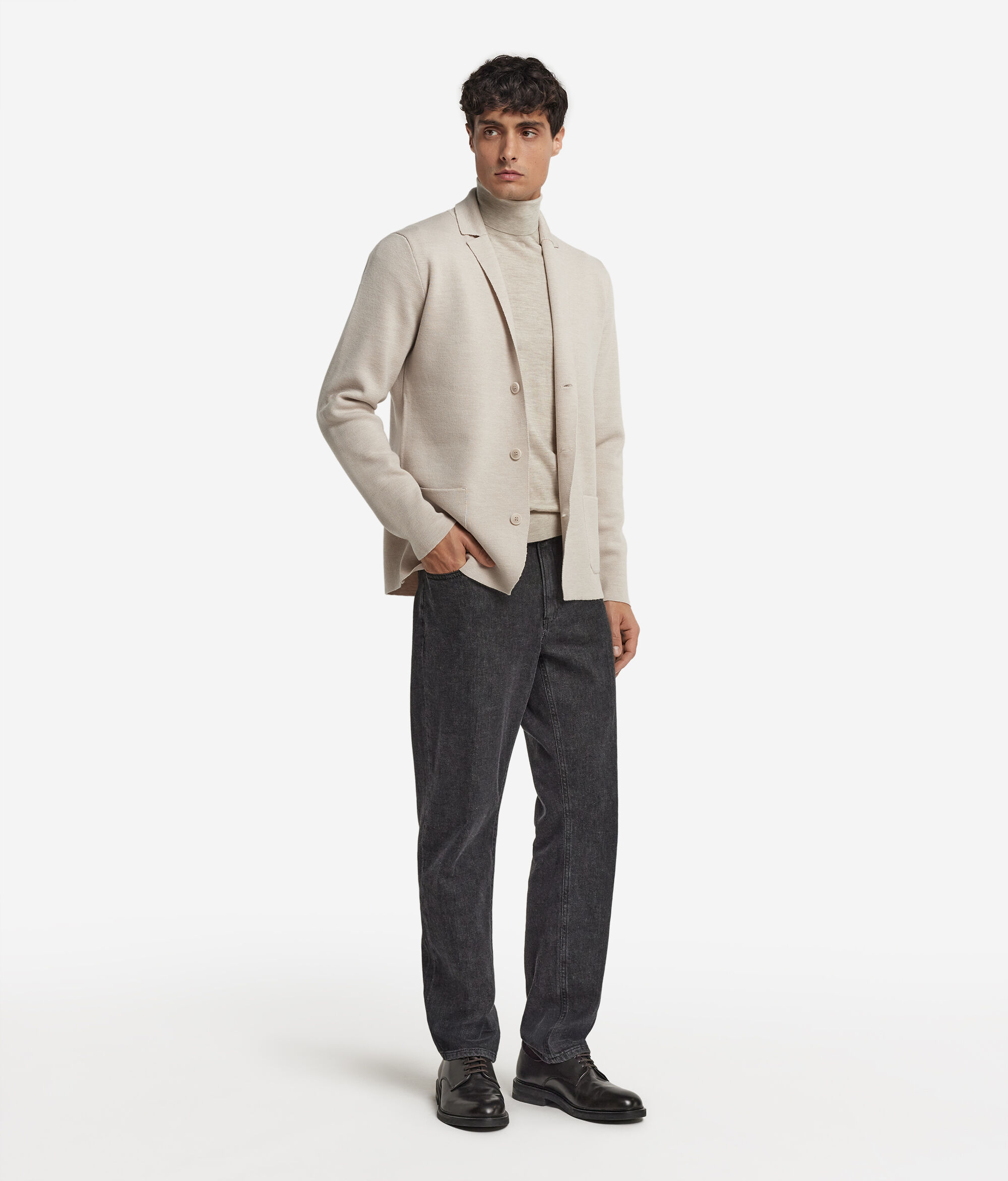 Wool Milano rib stitch jacket