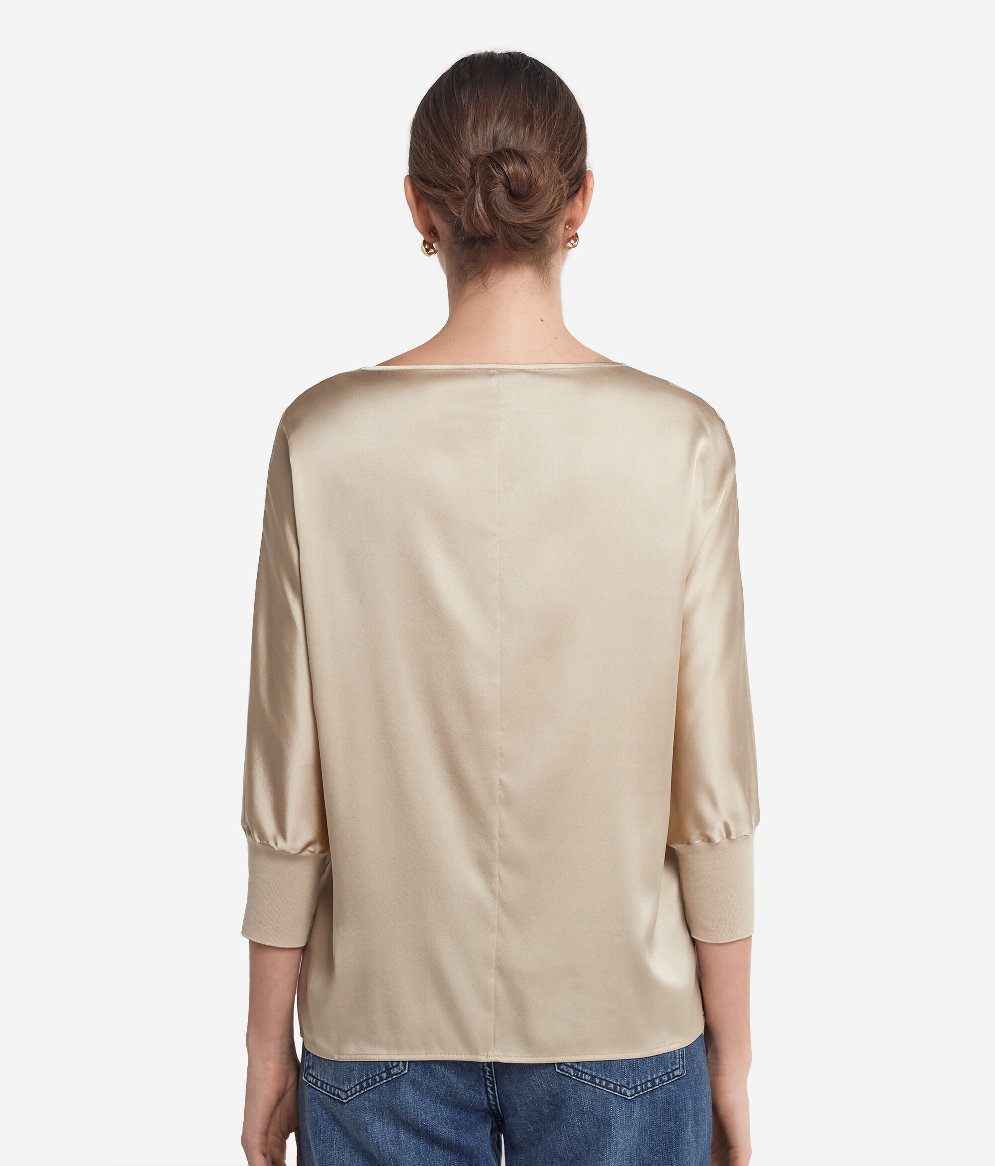 Round-Neck Silk Satin Jumper
