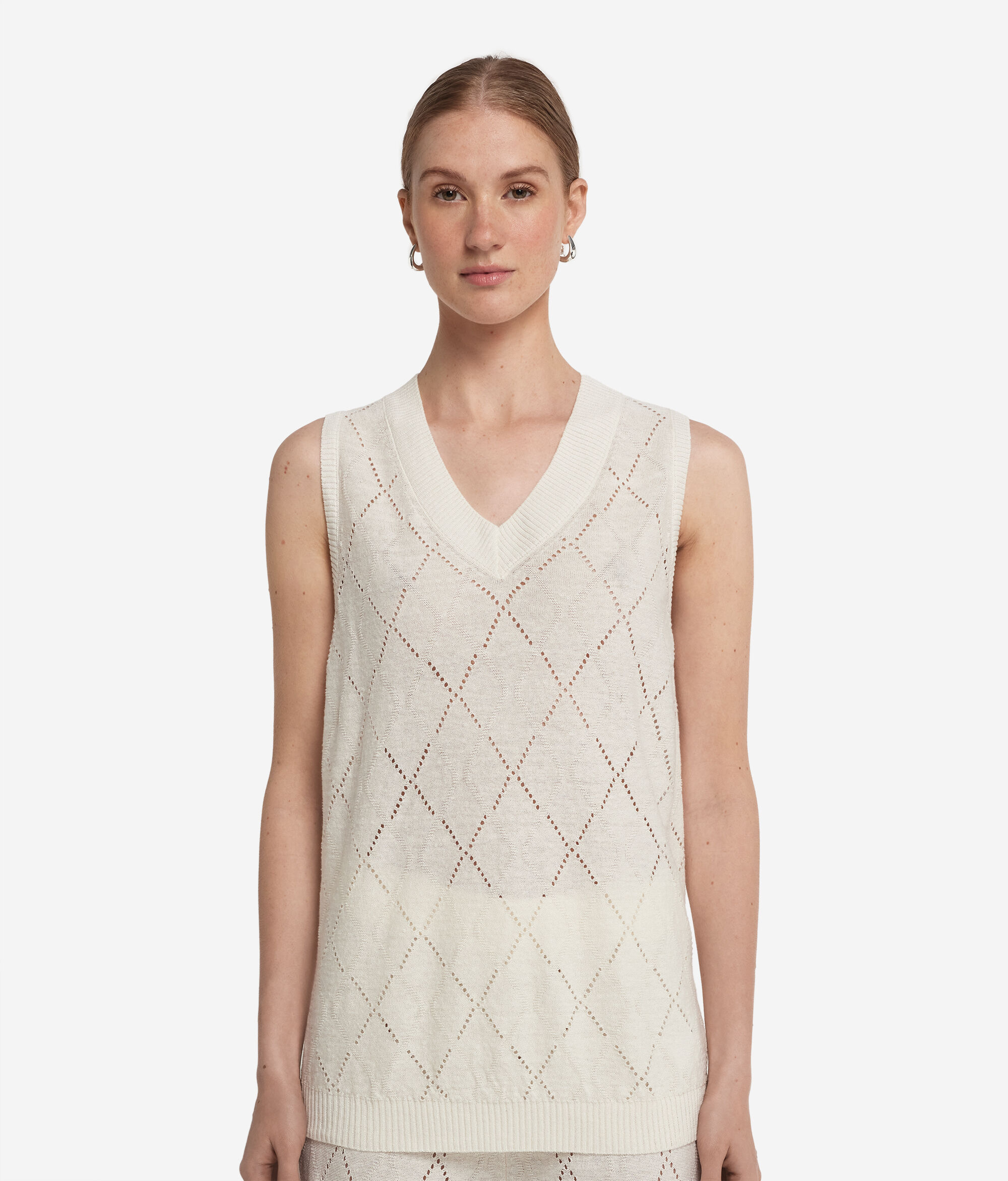 V-Neck Tank Top with Rhinestones