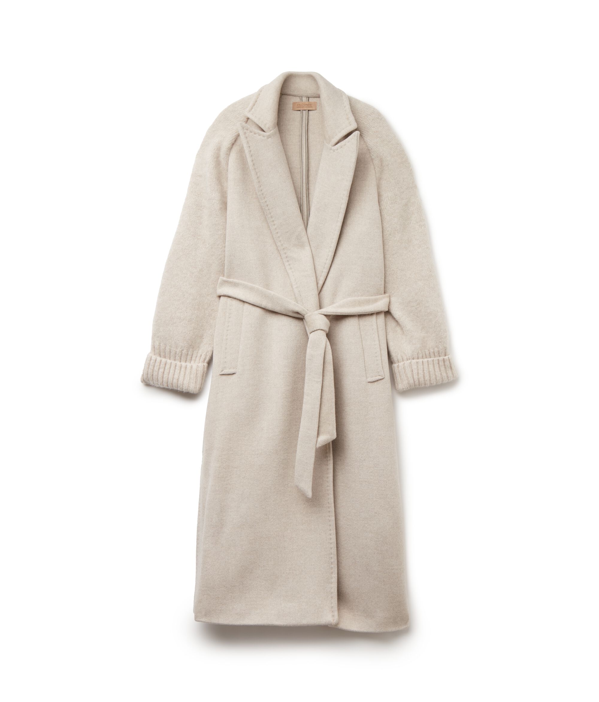 Cashmere Coat with Jersey Sleeves
