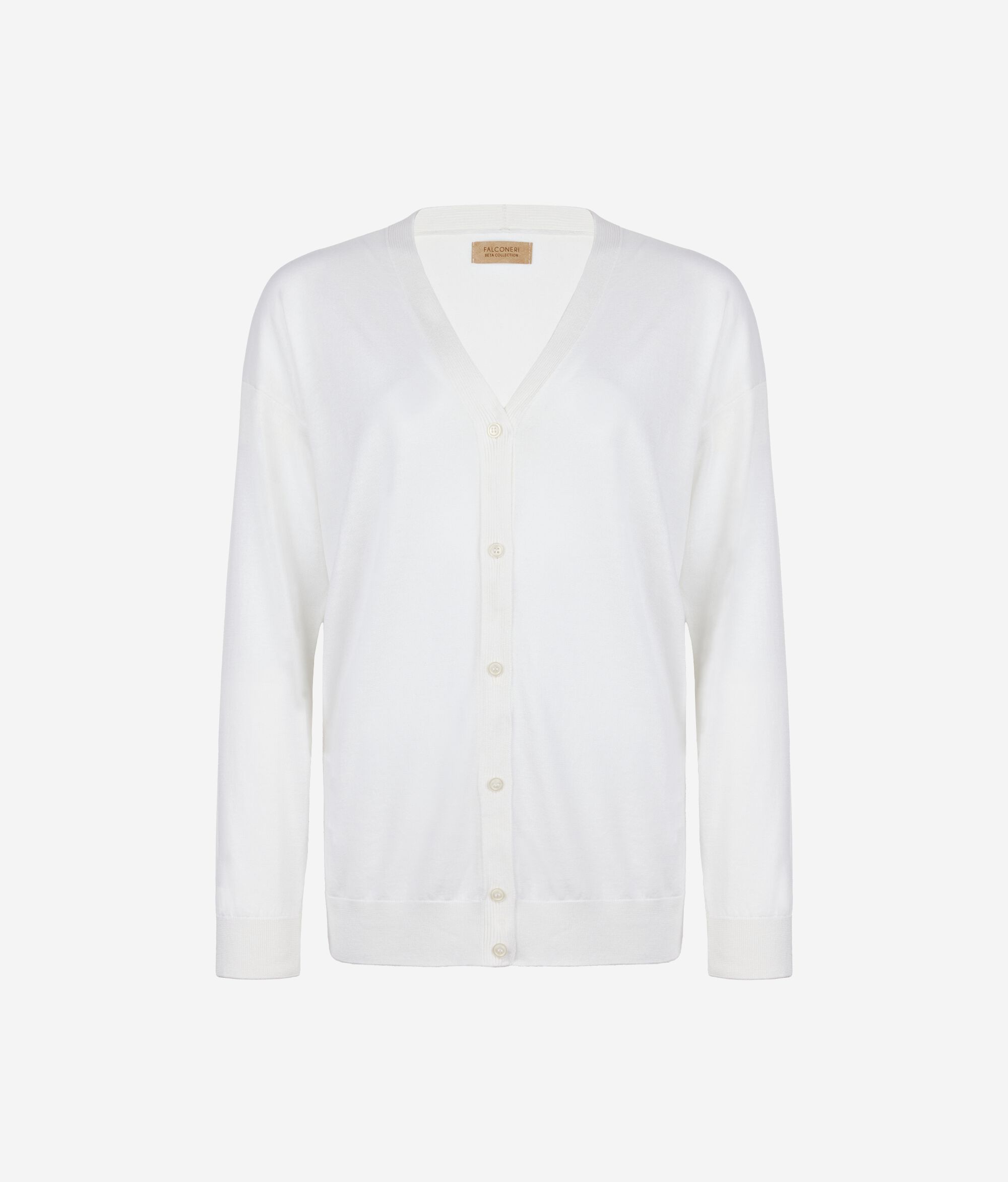 Long-Sleeve Silk Cotton Blend Cardigan