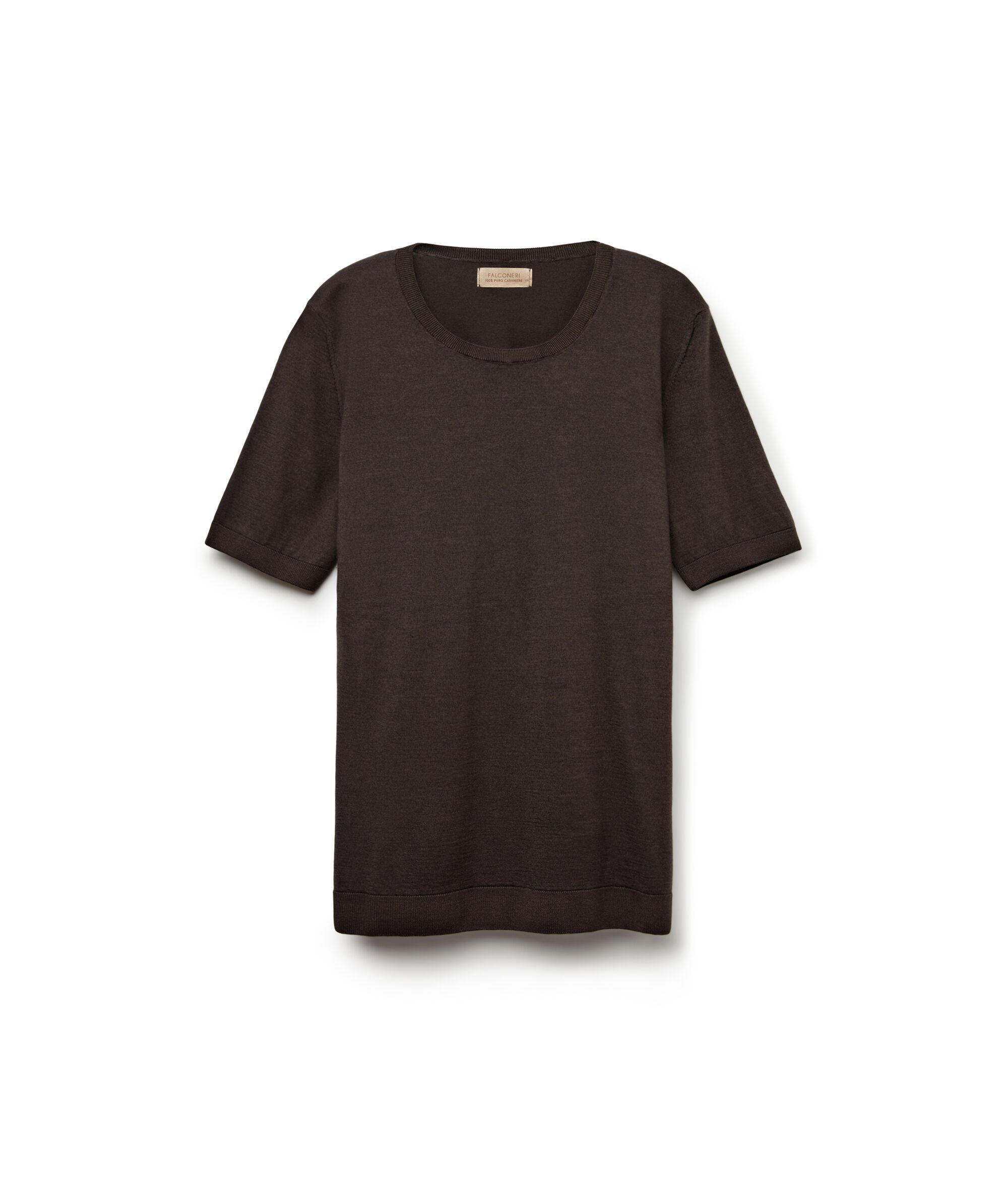 Short-Sleeved Round-Neck Ultrafine Cashmere Top