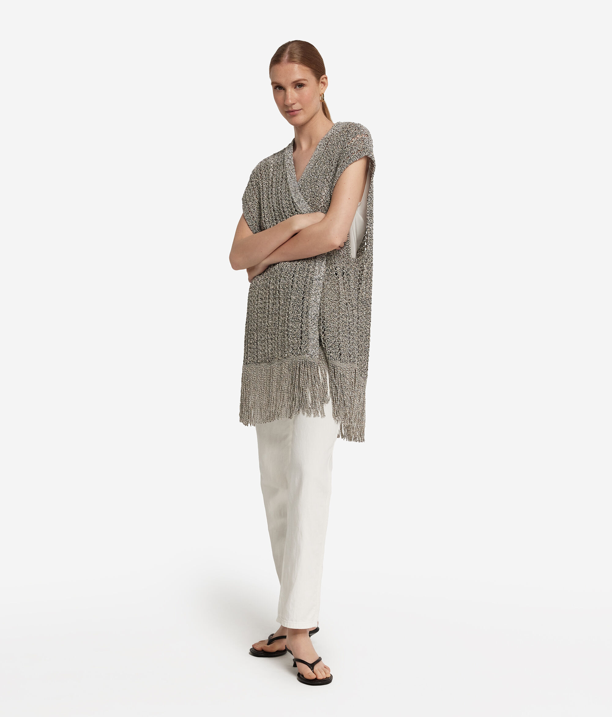 Perforirani kimono sa šljokicama