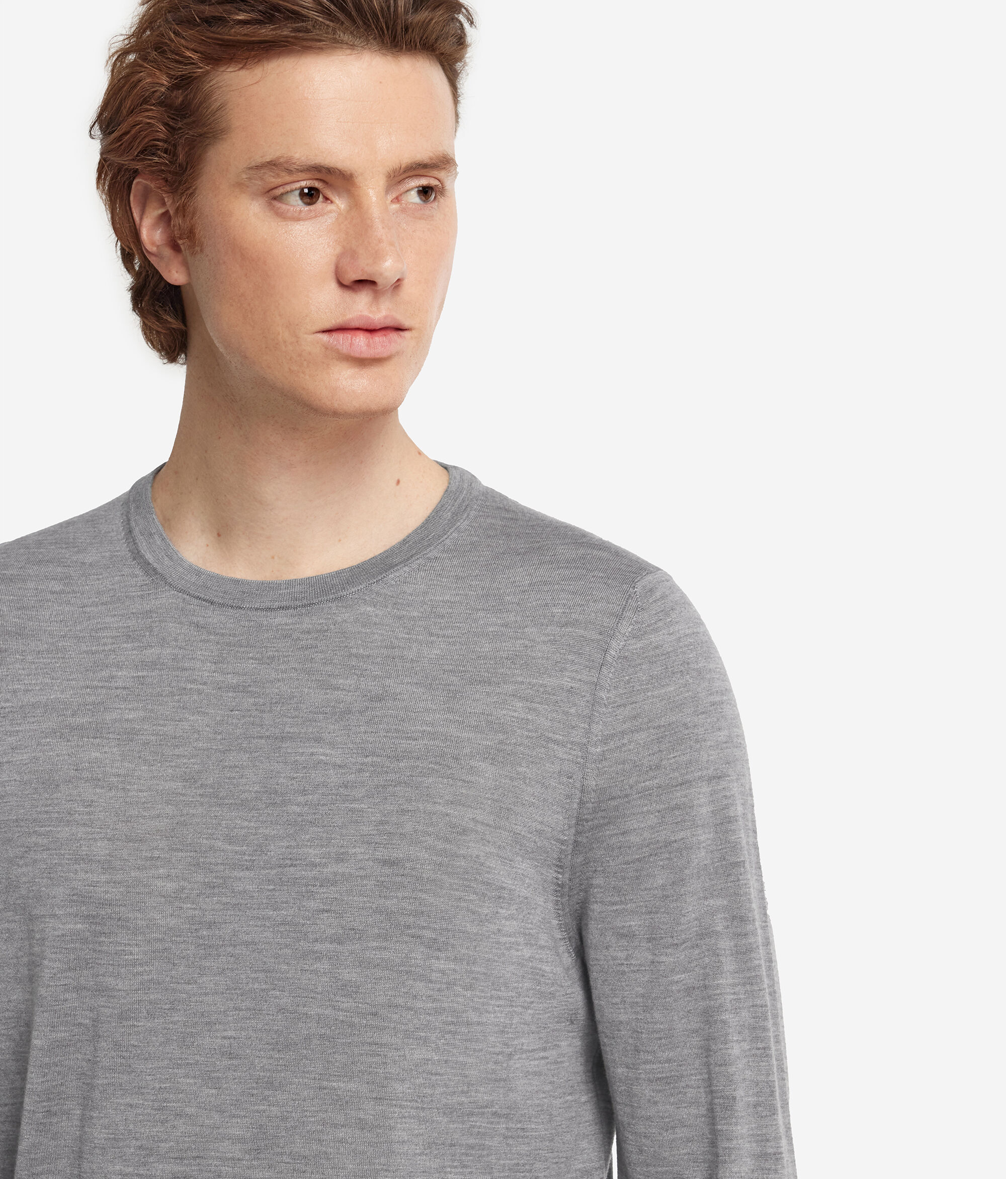 Jersey con cuello redondo de cashmere ultrafine