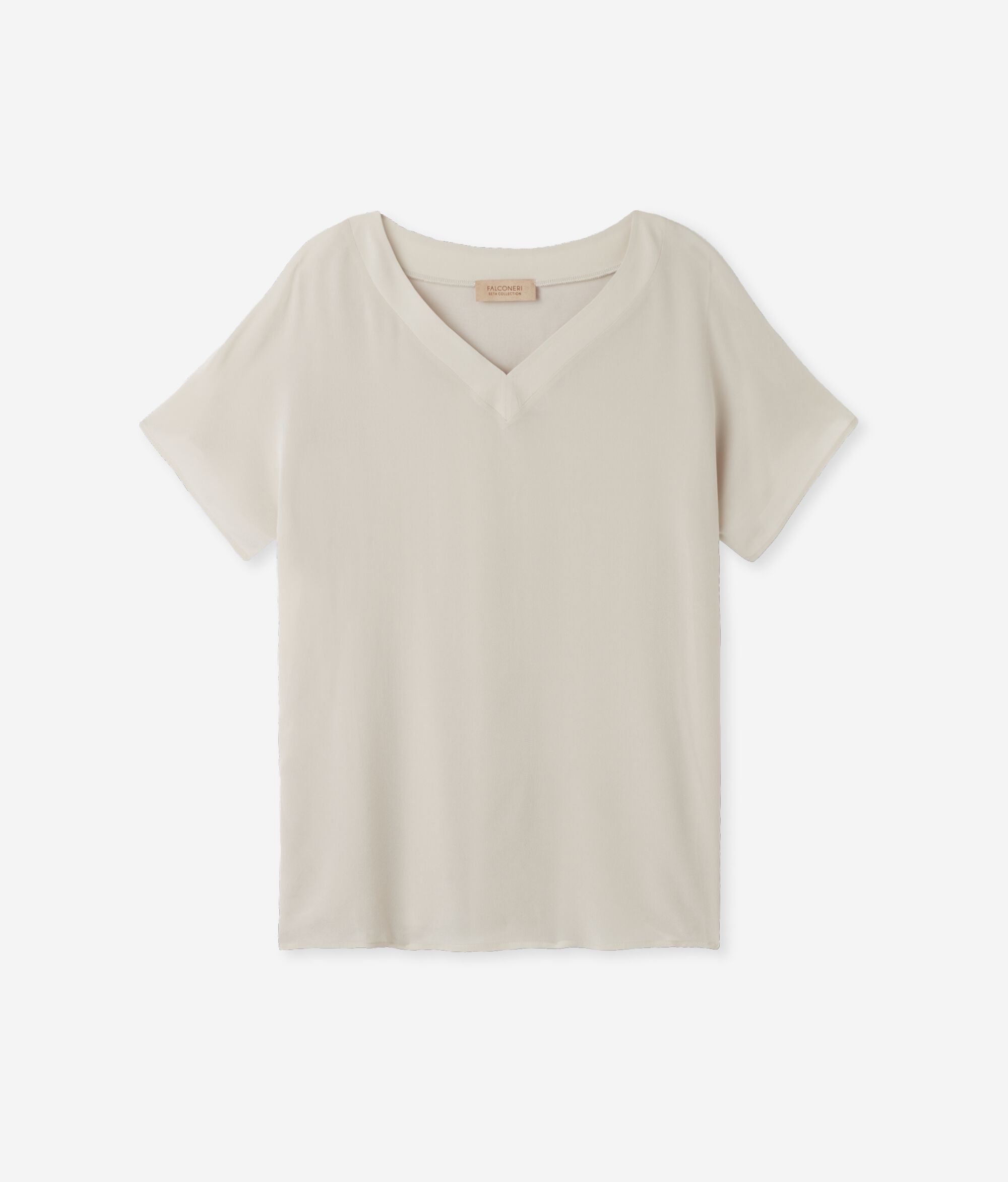Silk V-Neck Kimono T-Shirt