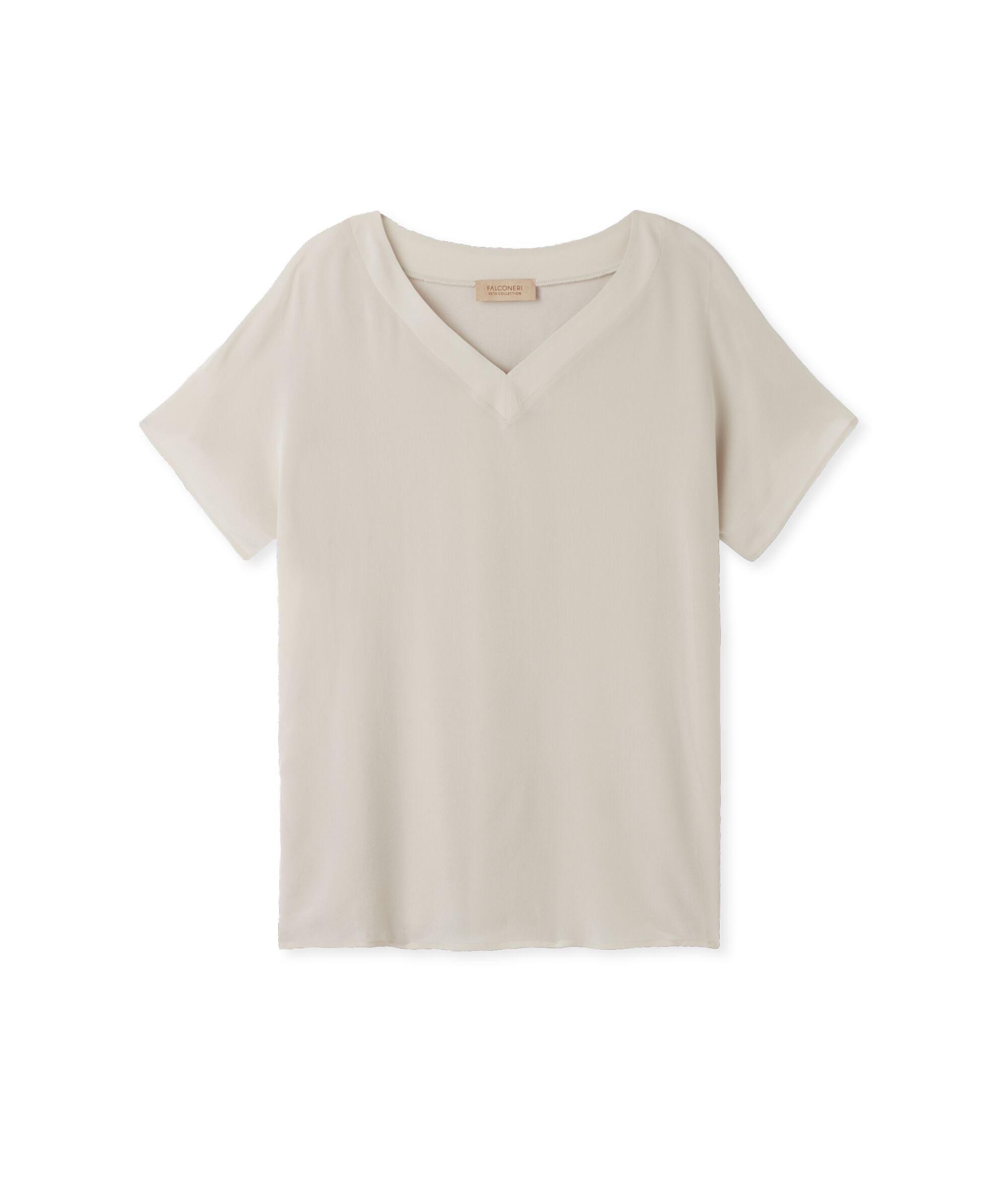 Silk V-Neck Kimono T-Shirt_8356