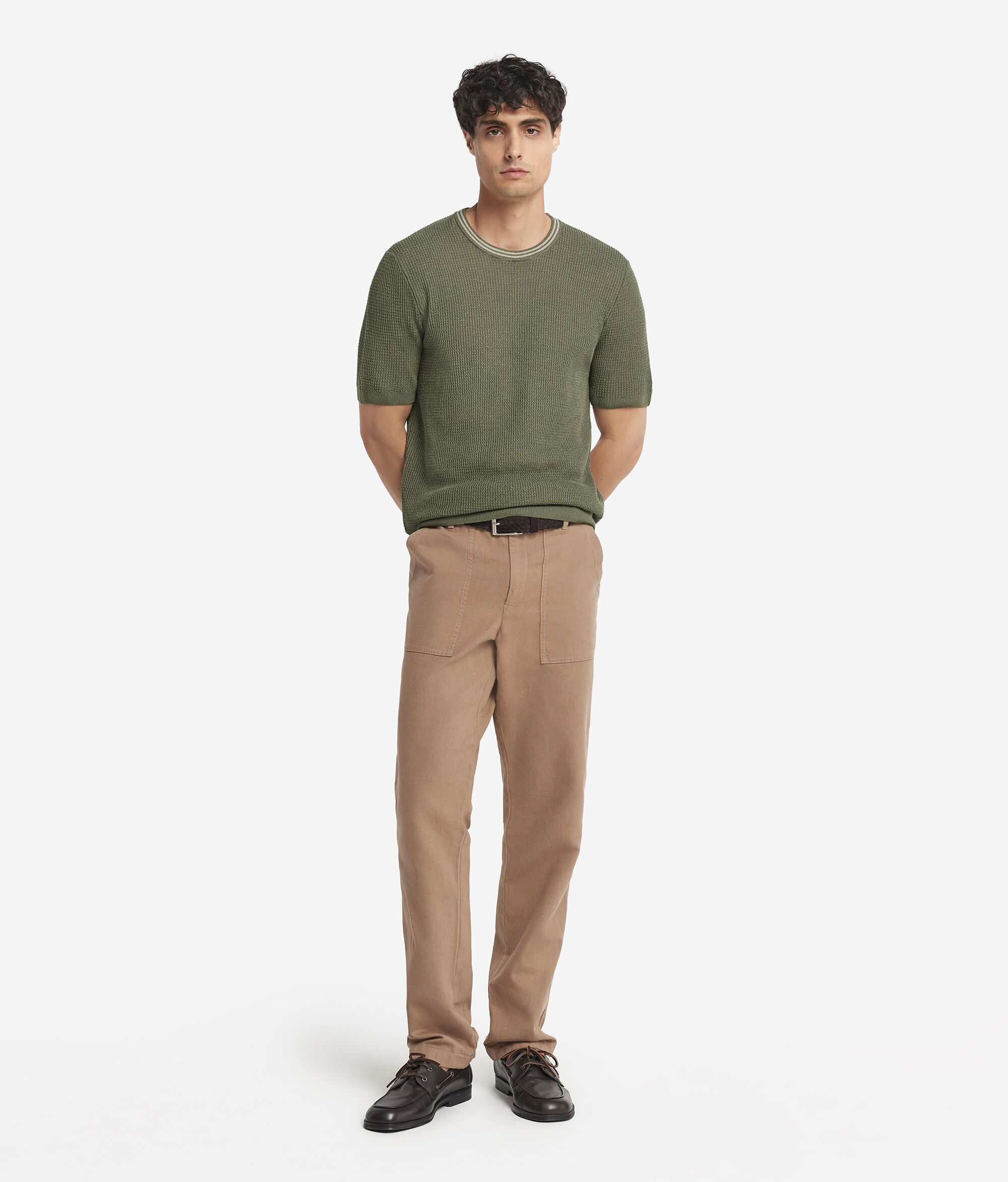 Polo en maille gaufrée