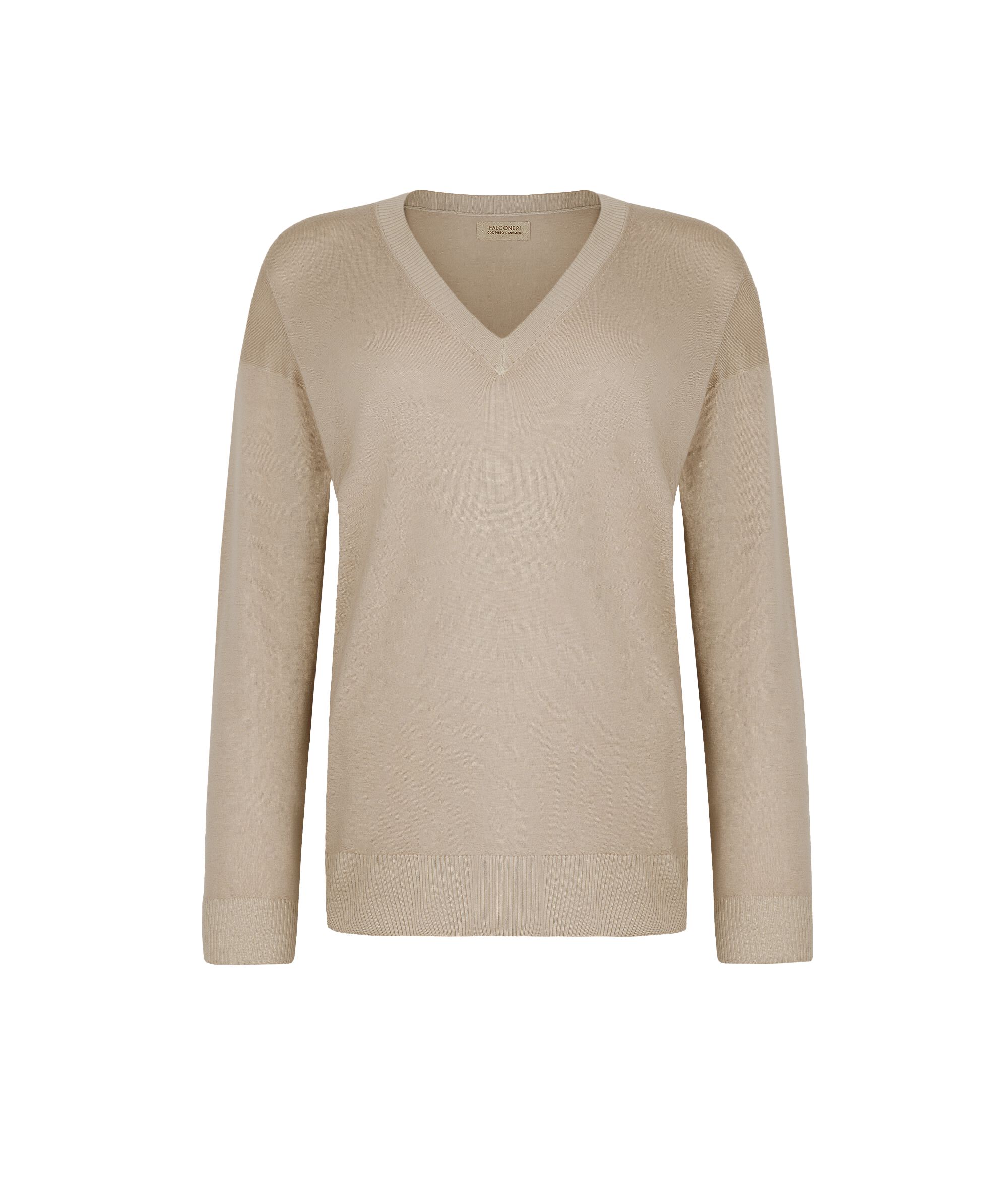 V-Neck Cashmere Jumper with Slits_9220