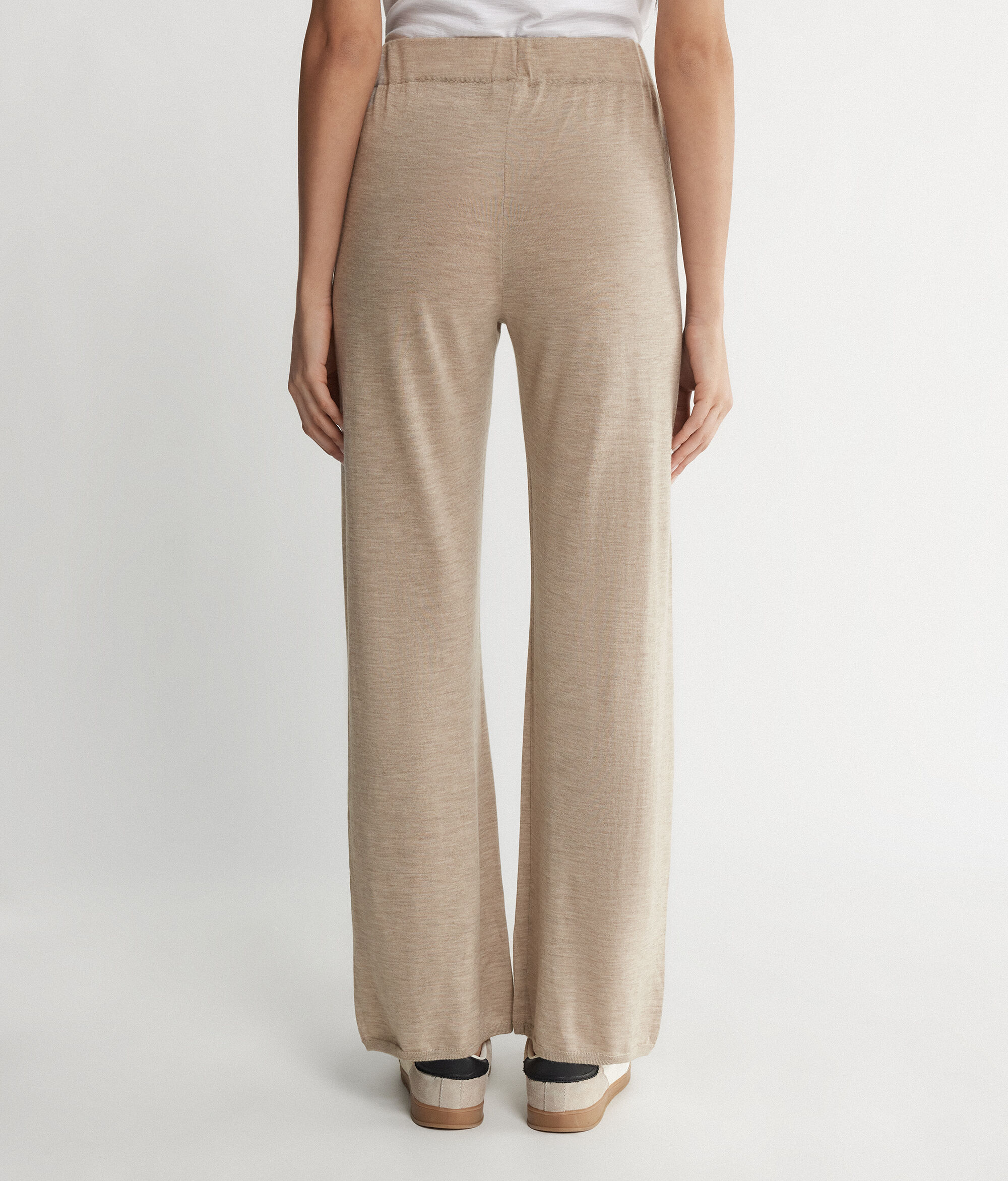 Pantalón palazzo de cashmere ultrafine
