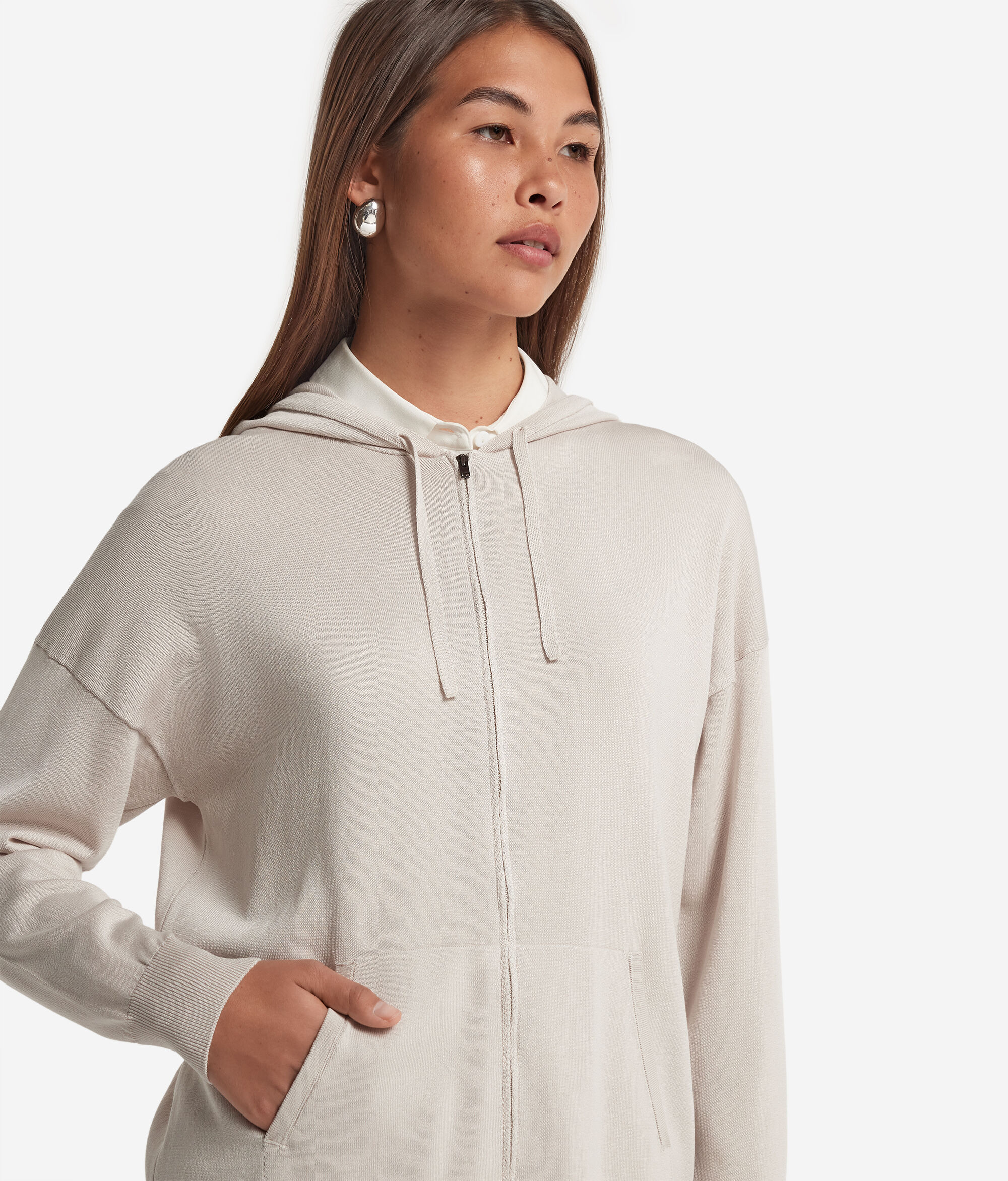 Silk and Cotton Hooded Sweatshirt