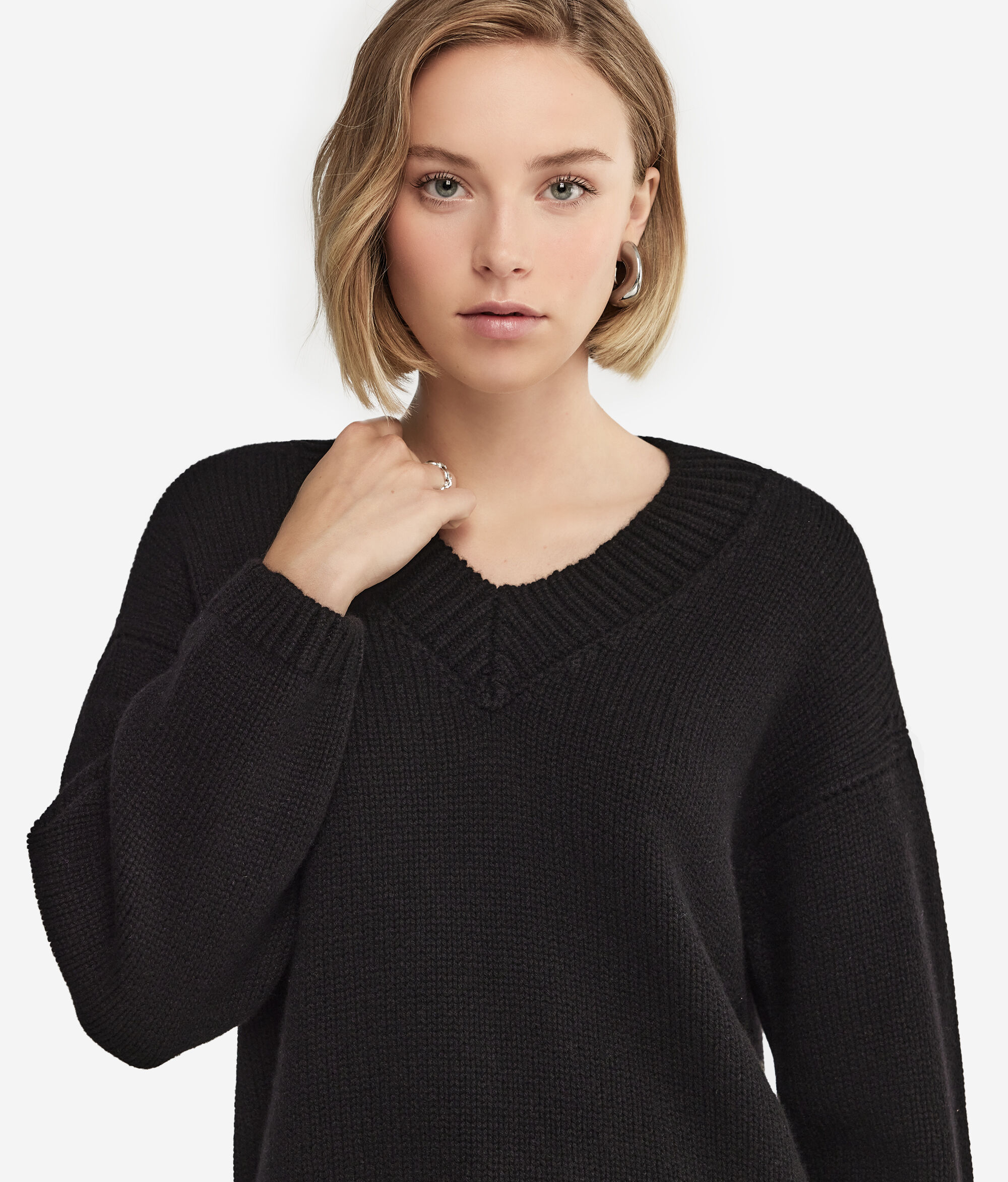 Pull femme col V en cachemire ultra-doux