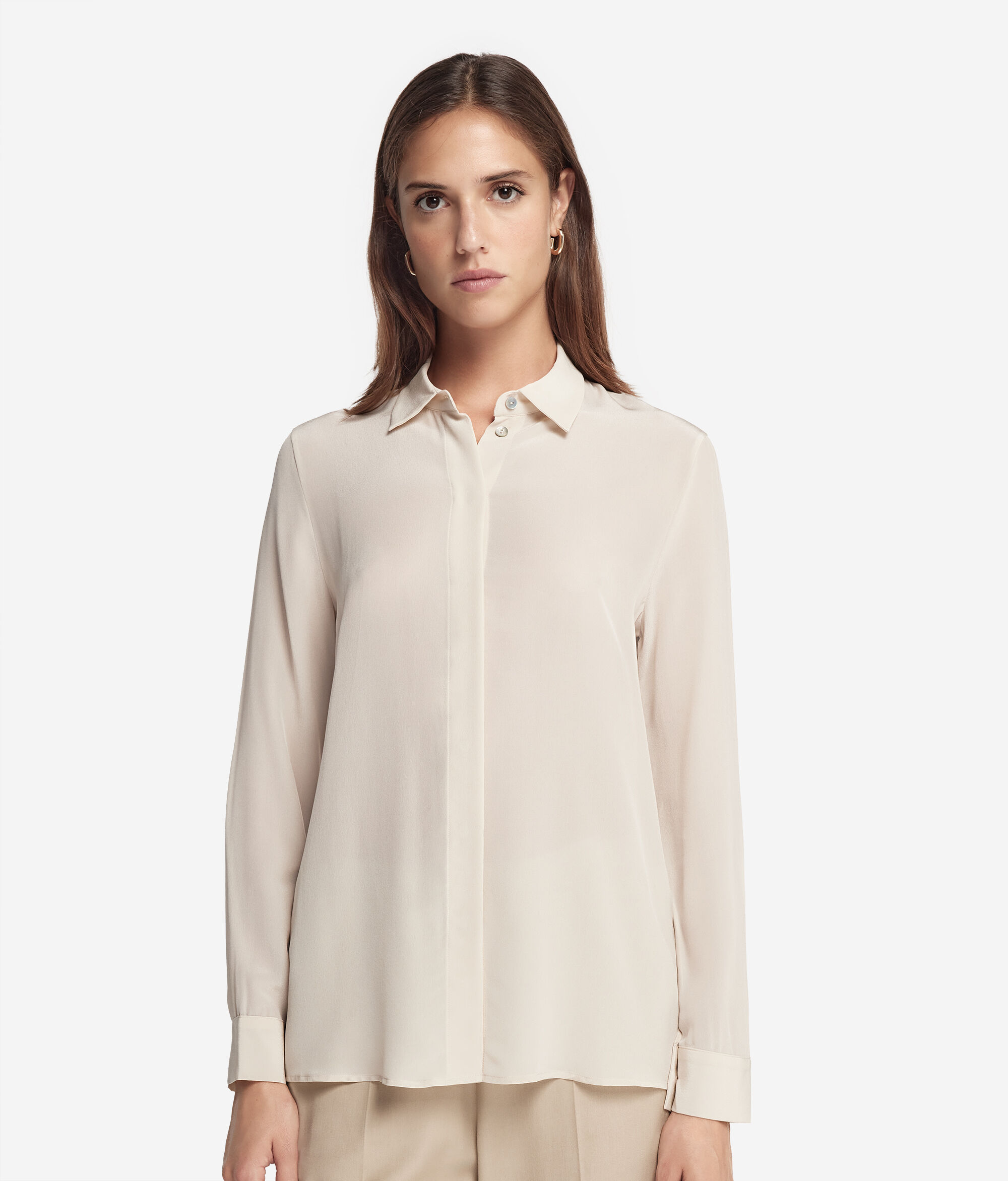 Silk Shirt with Collar