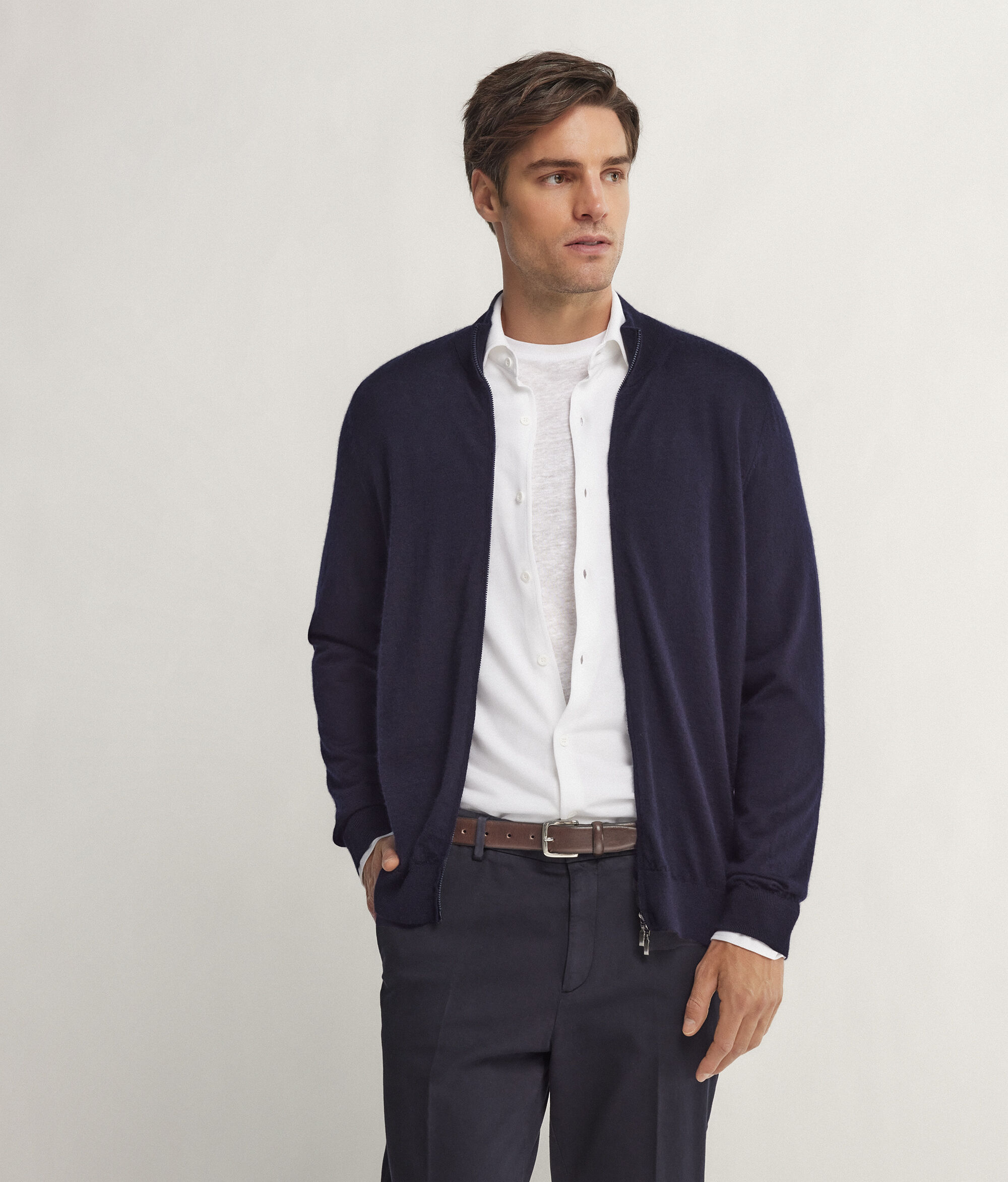Cardigan mit Reißverschluss aus Kaschmir