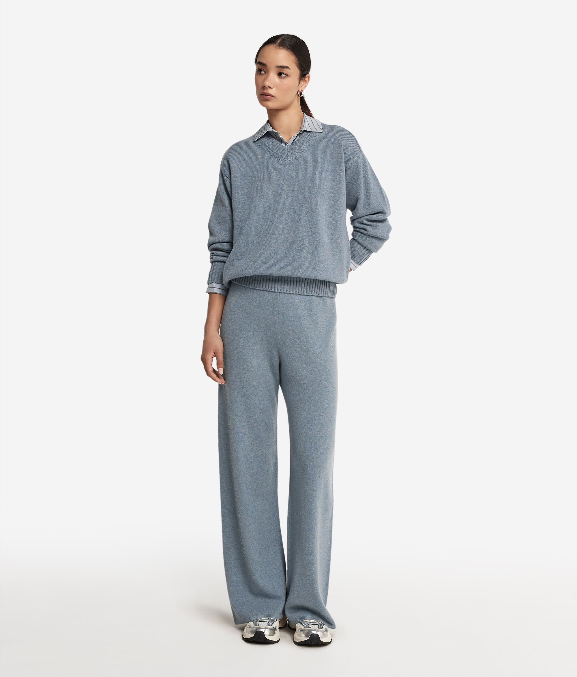 Pantalone palazzo in Cashmere Ultrasoft