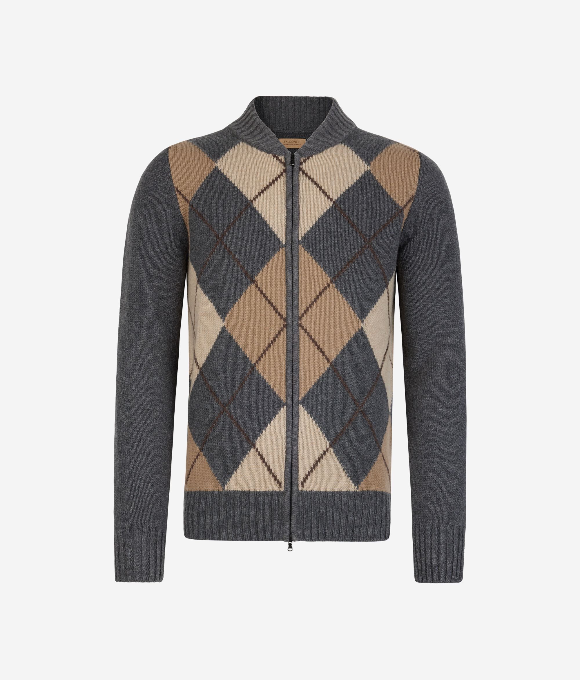 Cardigan a rombi in Cashmere Ultrasoft