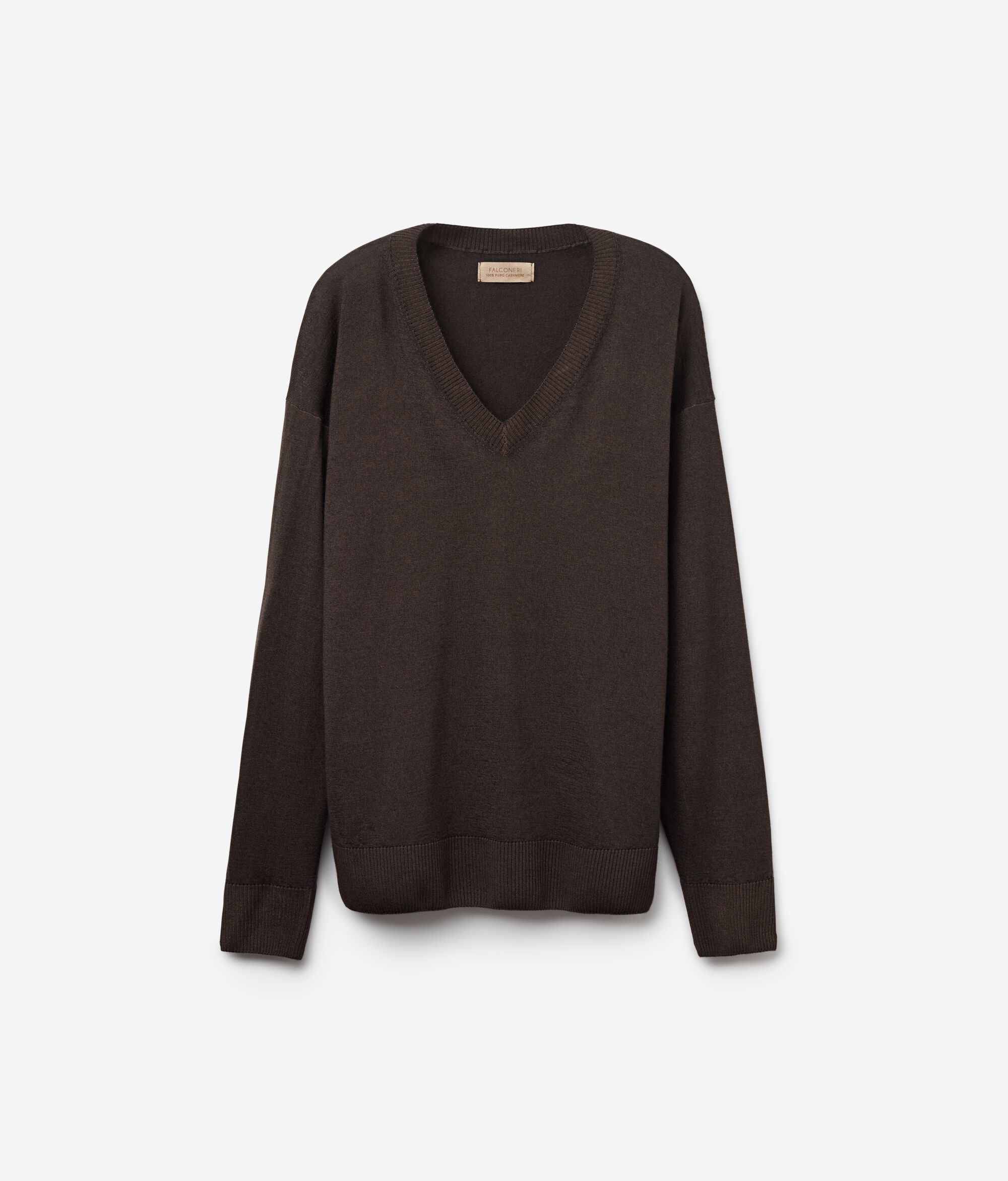 V-Neck Cashmere Jumper with Slits