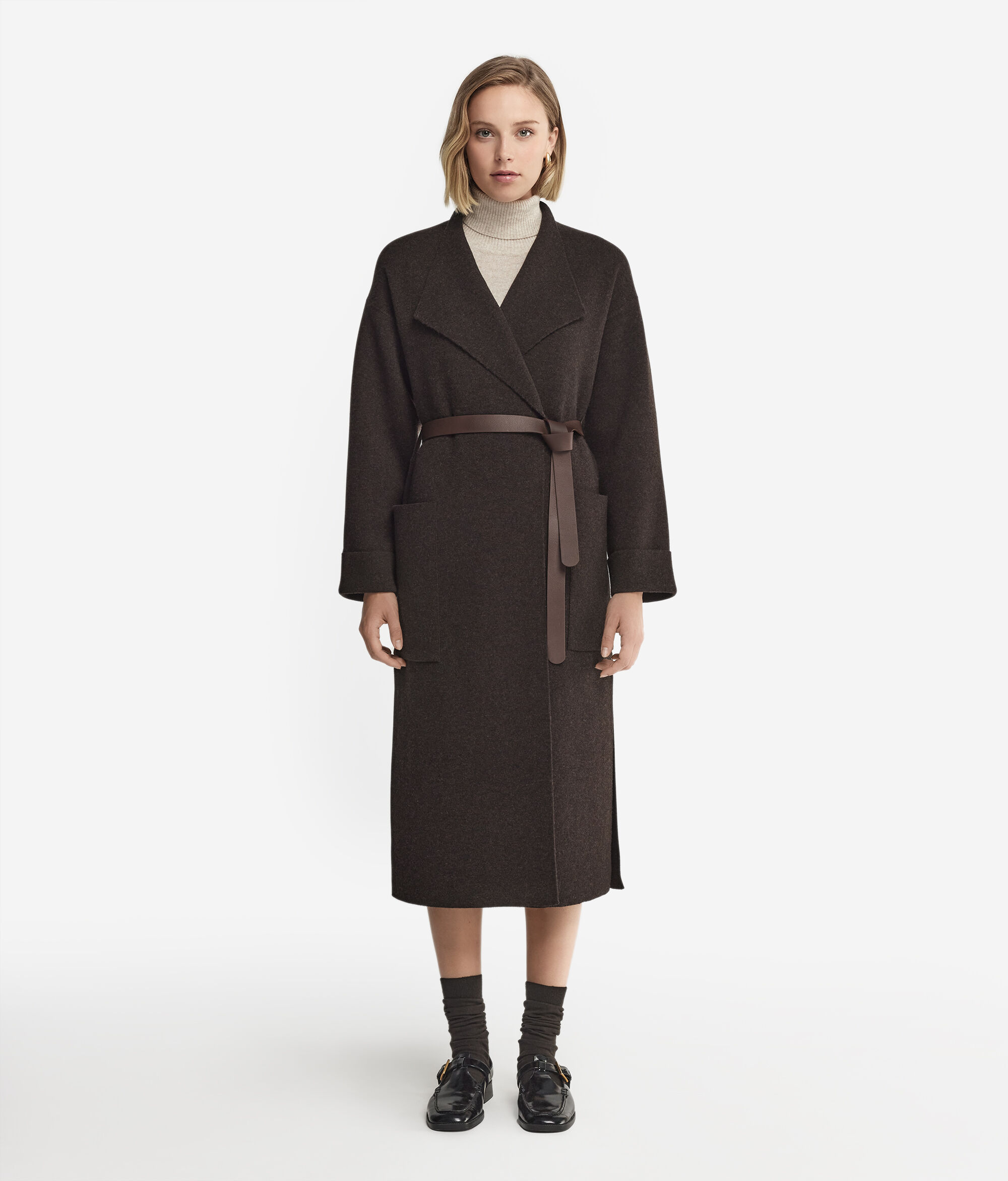 Μακρύ Παλτό με Σκισίματα από Cashmere