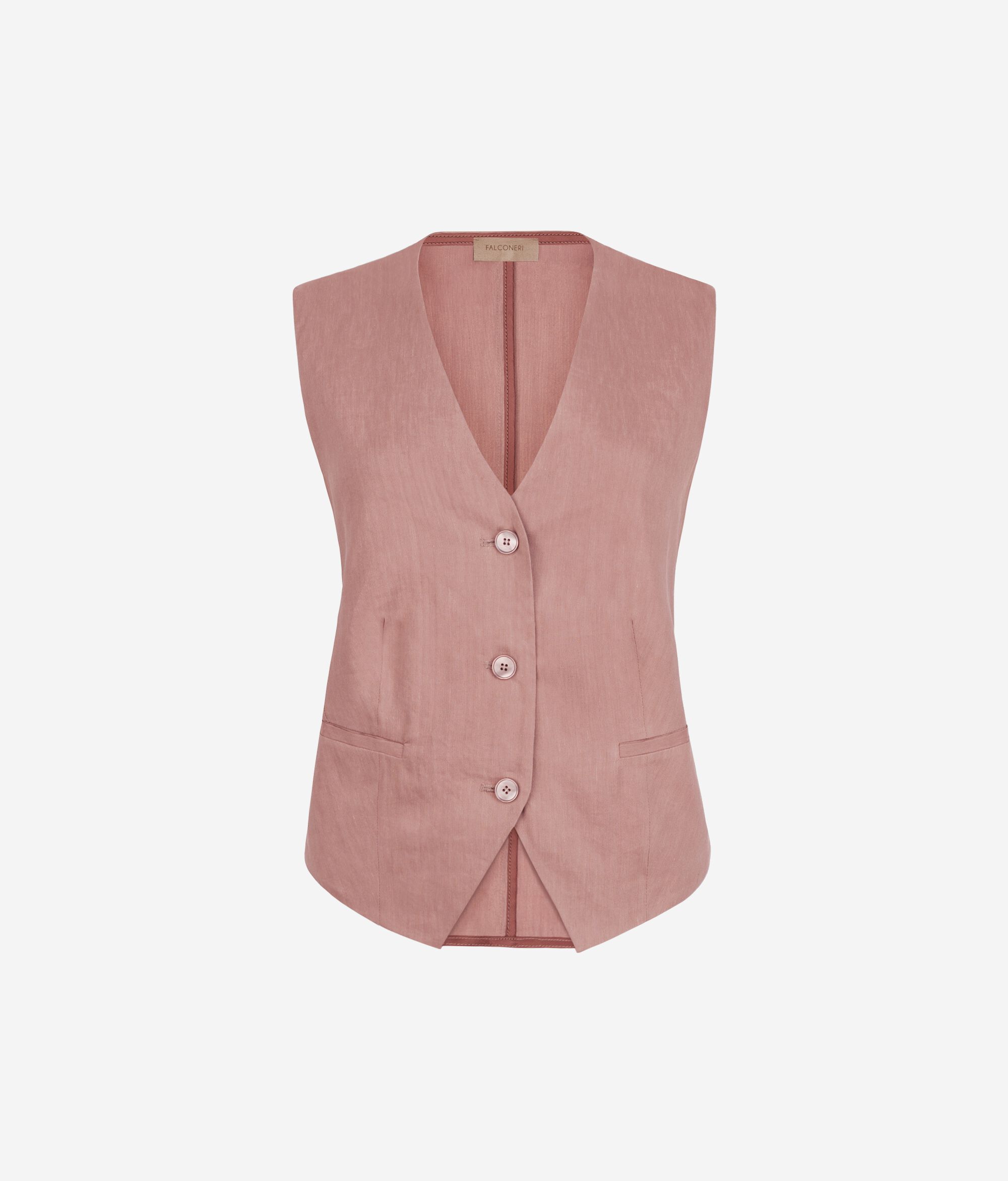 Gilet sans manches en lin et viscose