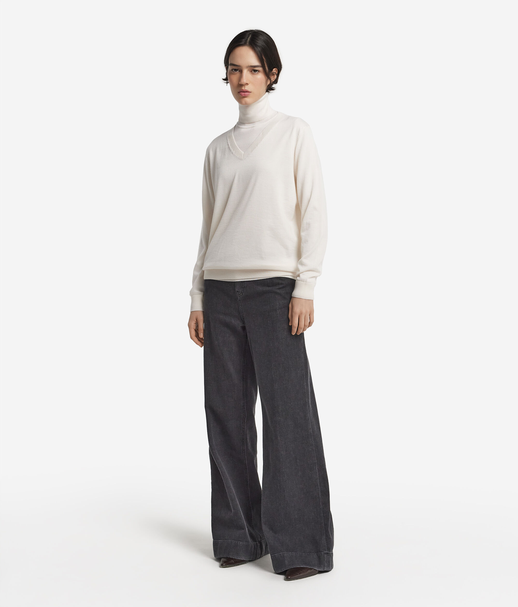 Pullover mit V-Ausschnitt aus Kaschmir Ultrafine