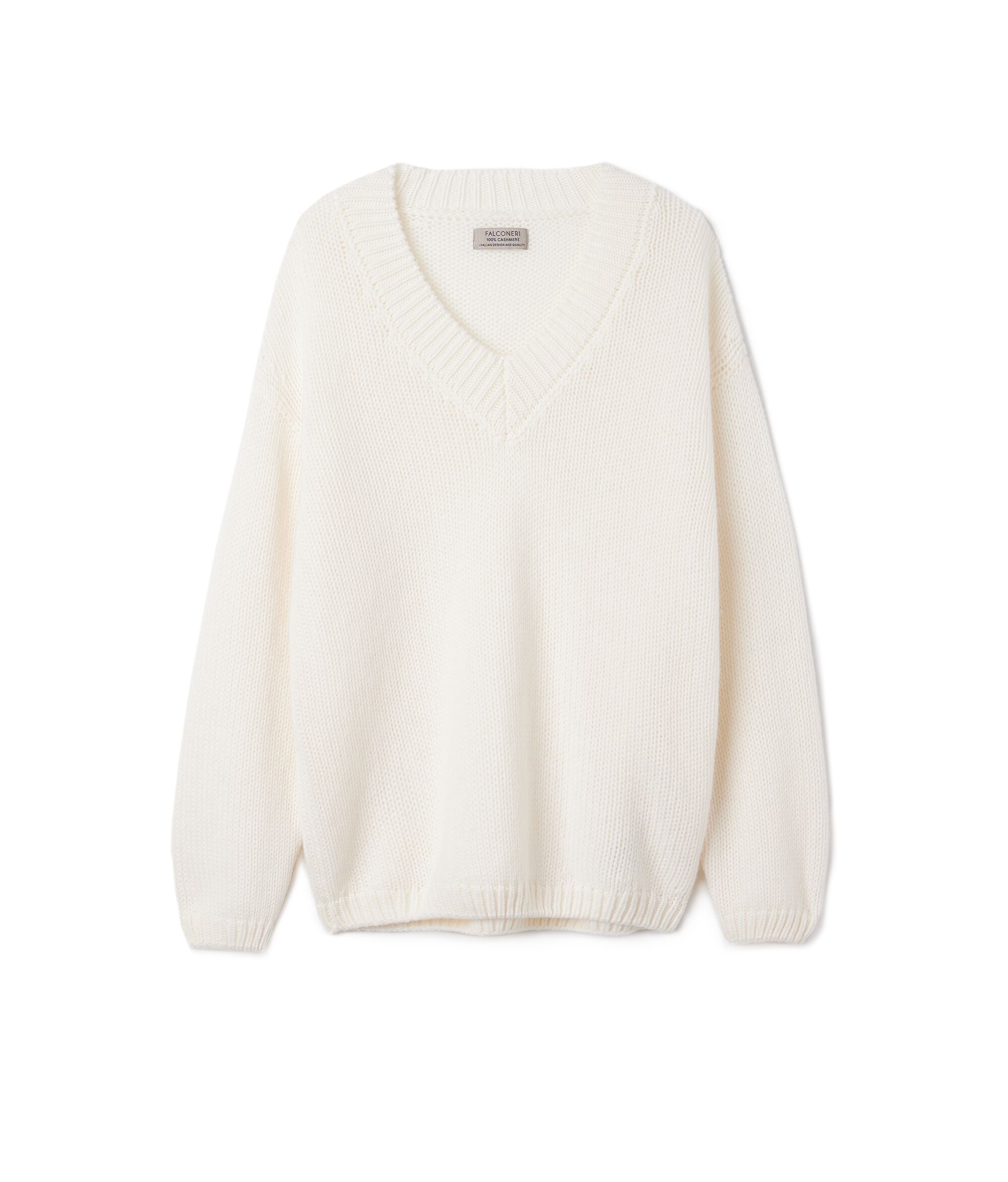 Jersey con cuello de pico en punto de Cashmere Ultrasoft