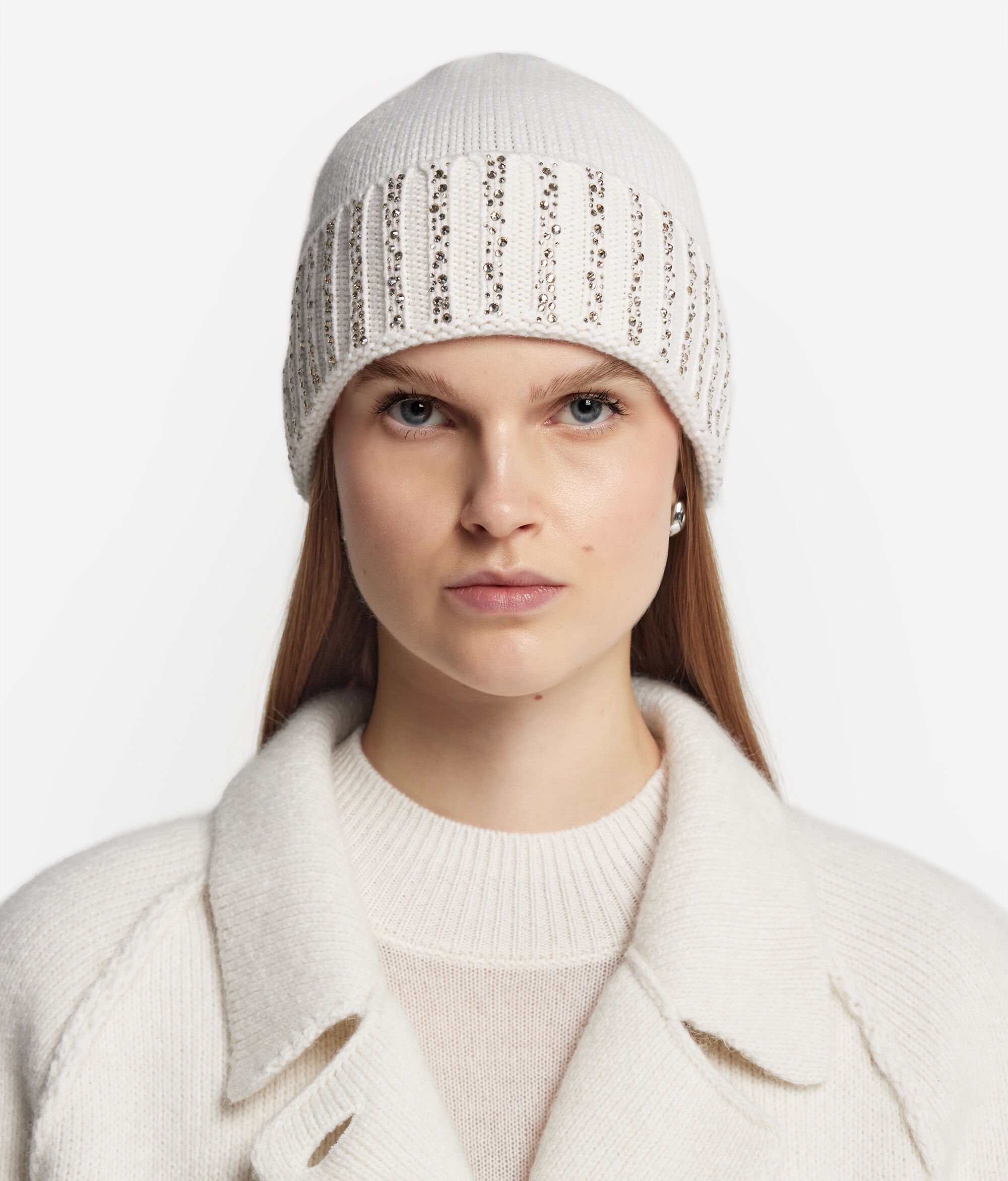 Cappello con Strass in Cashmere