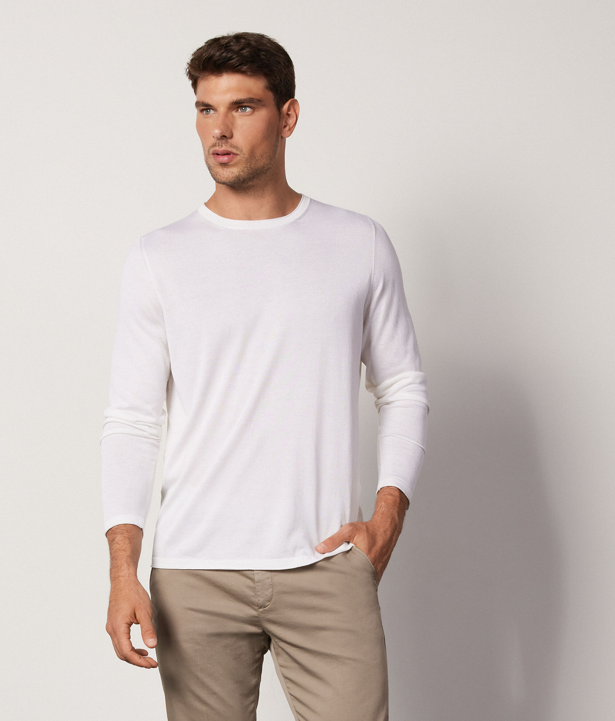 Maglia Girocollo in Seta Cotone