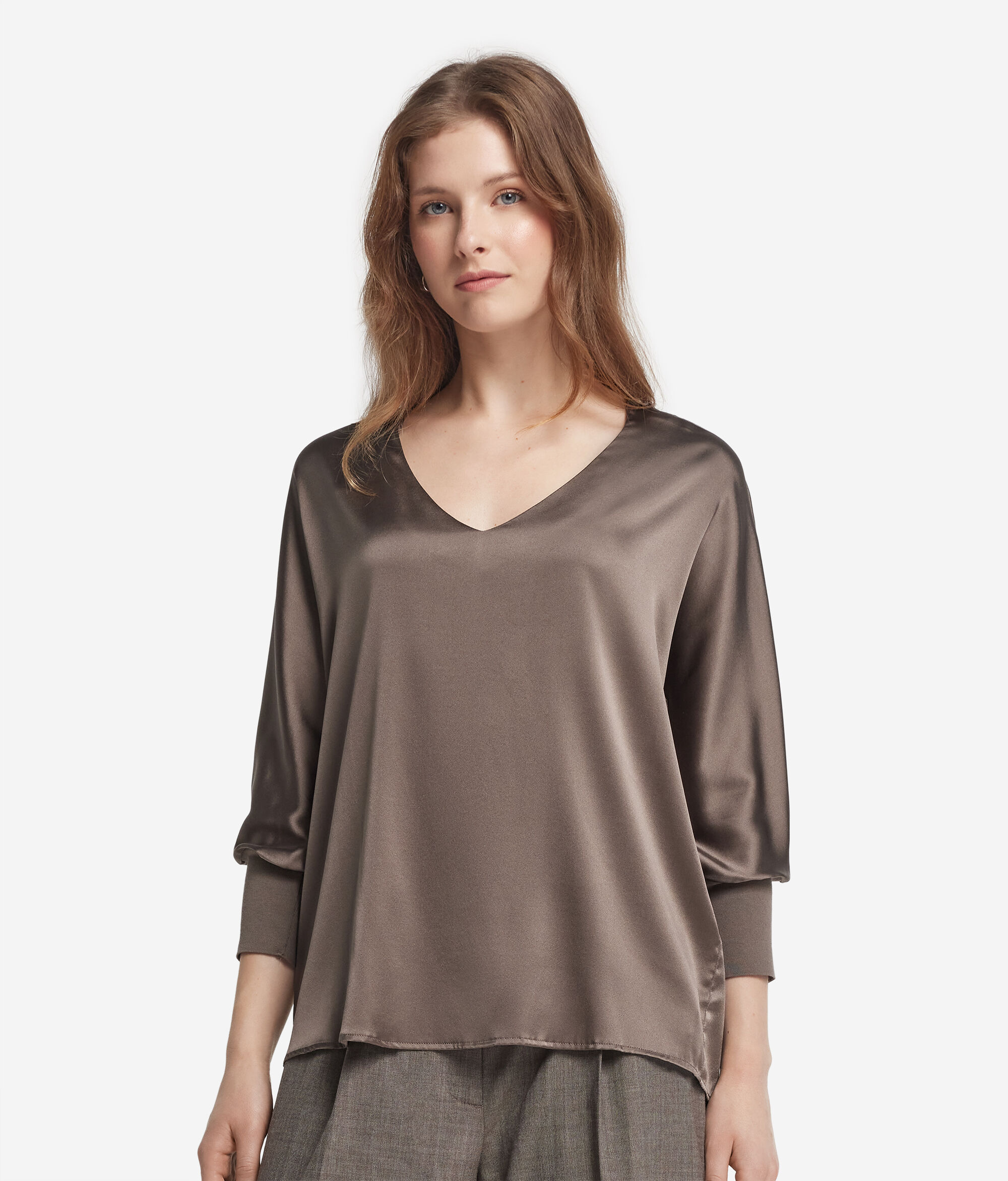 V-Neck Silk Blouse