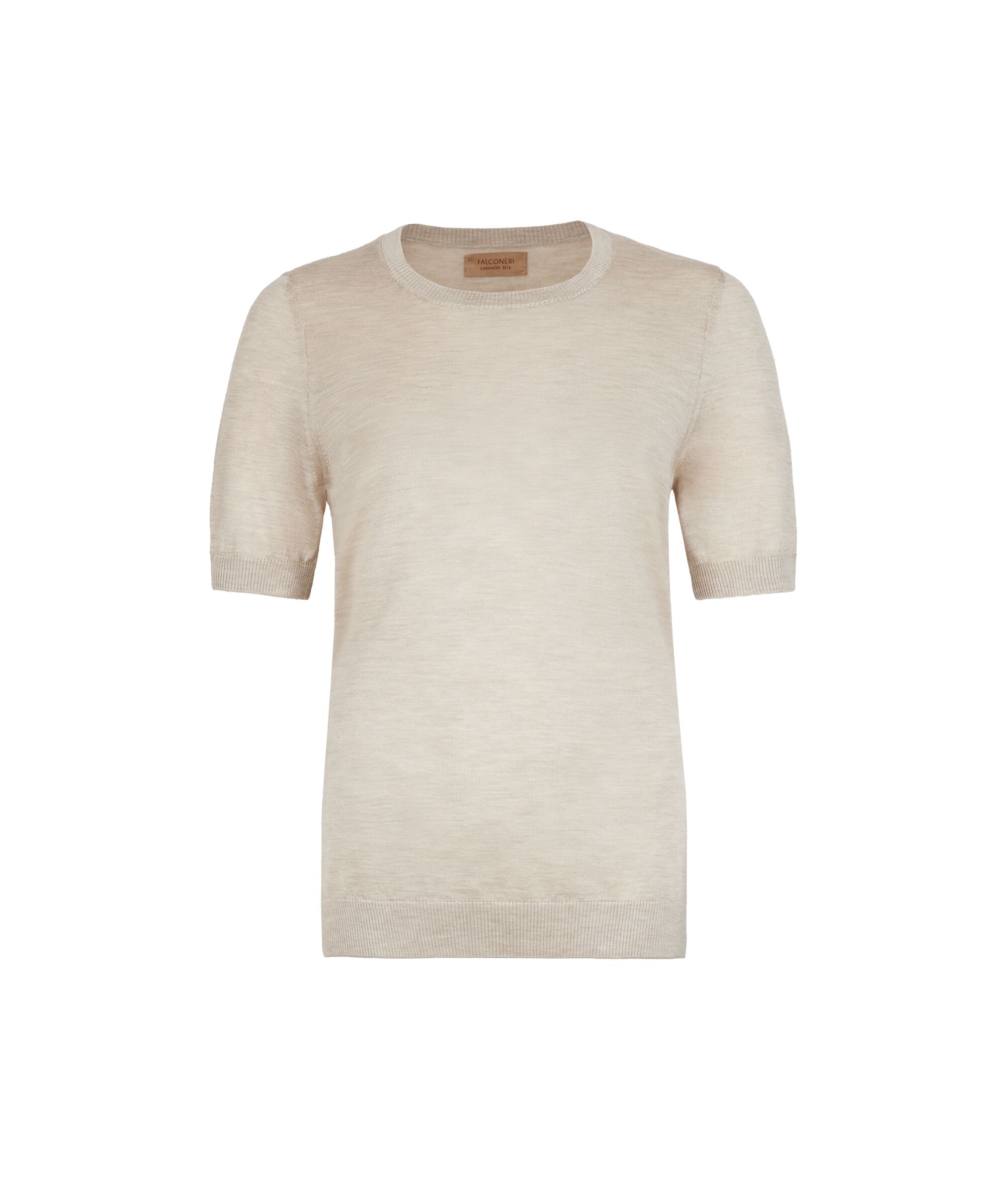 Rundhals-Tshirt mit kurzen Ärmeln aus Silkfine