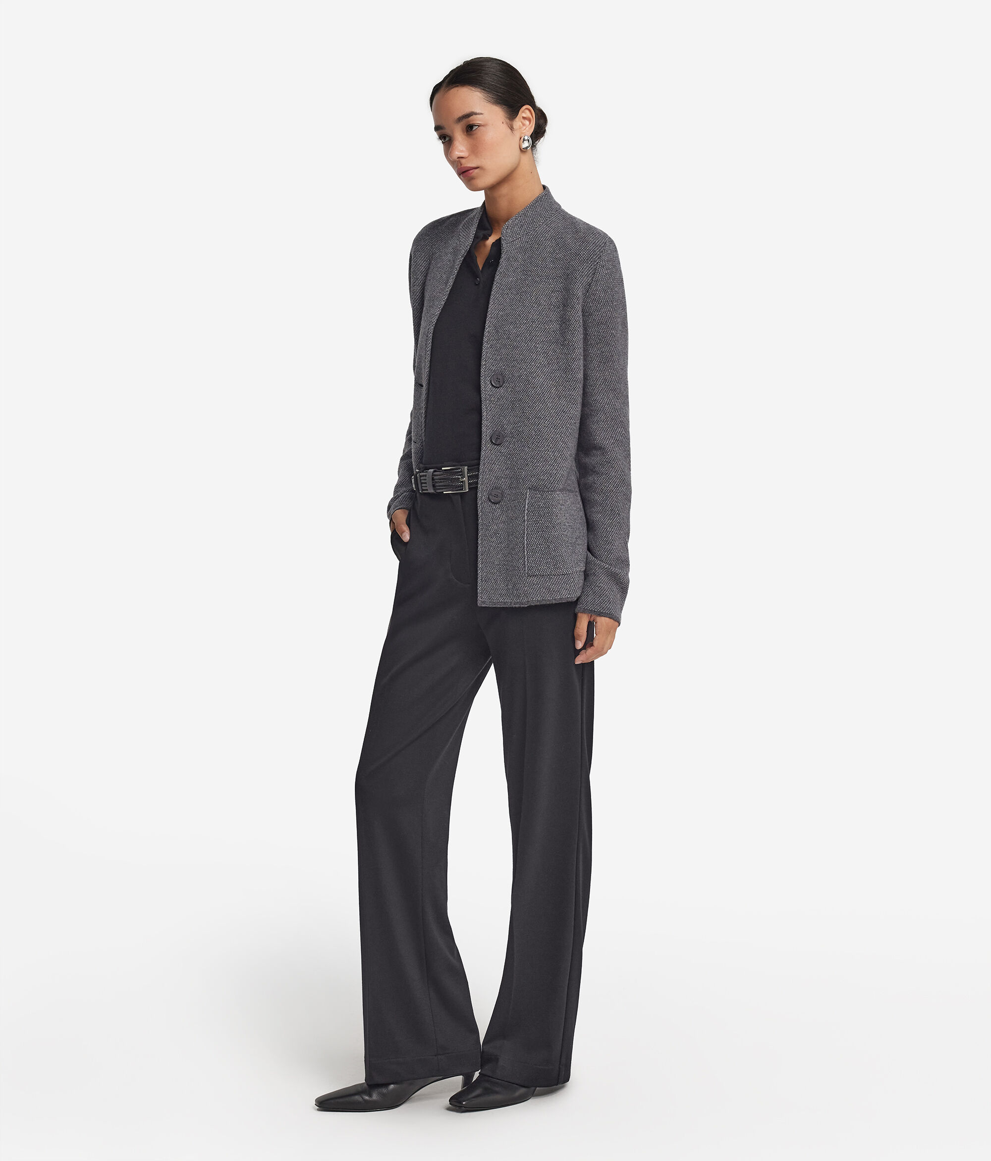 Zweifarbiger Blazer aus Wolle und Kaschmir
