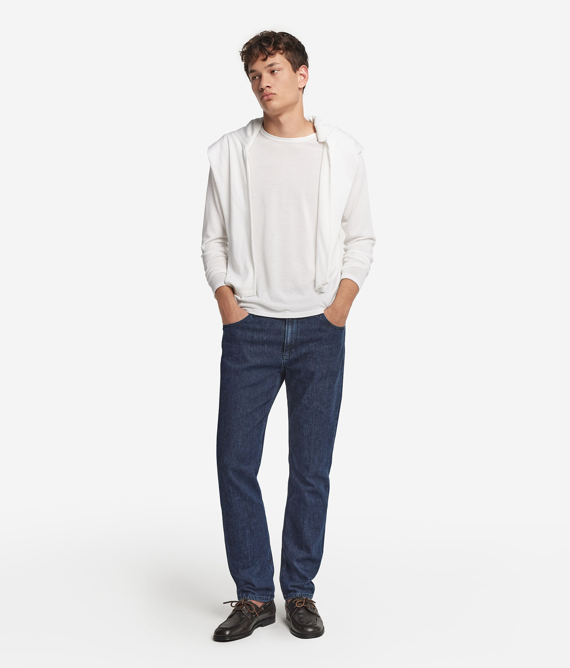 Round-Neck Silk and Cotton Jumper