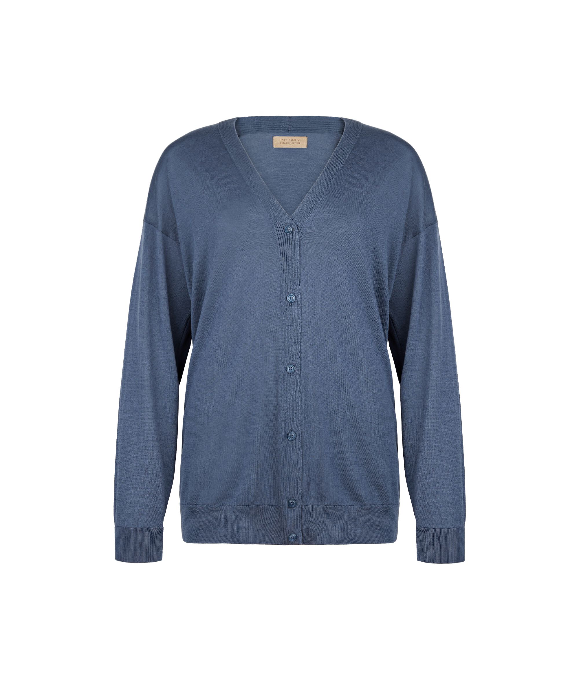 Cardigan mit langen Ärmeln aus Seide Baumwolle