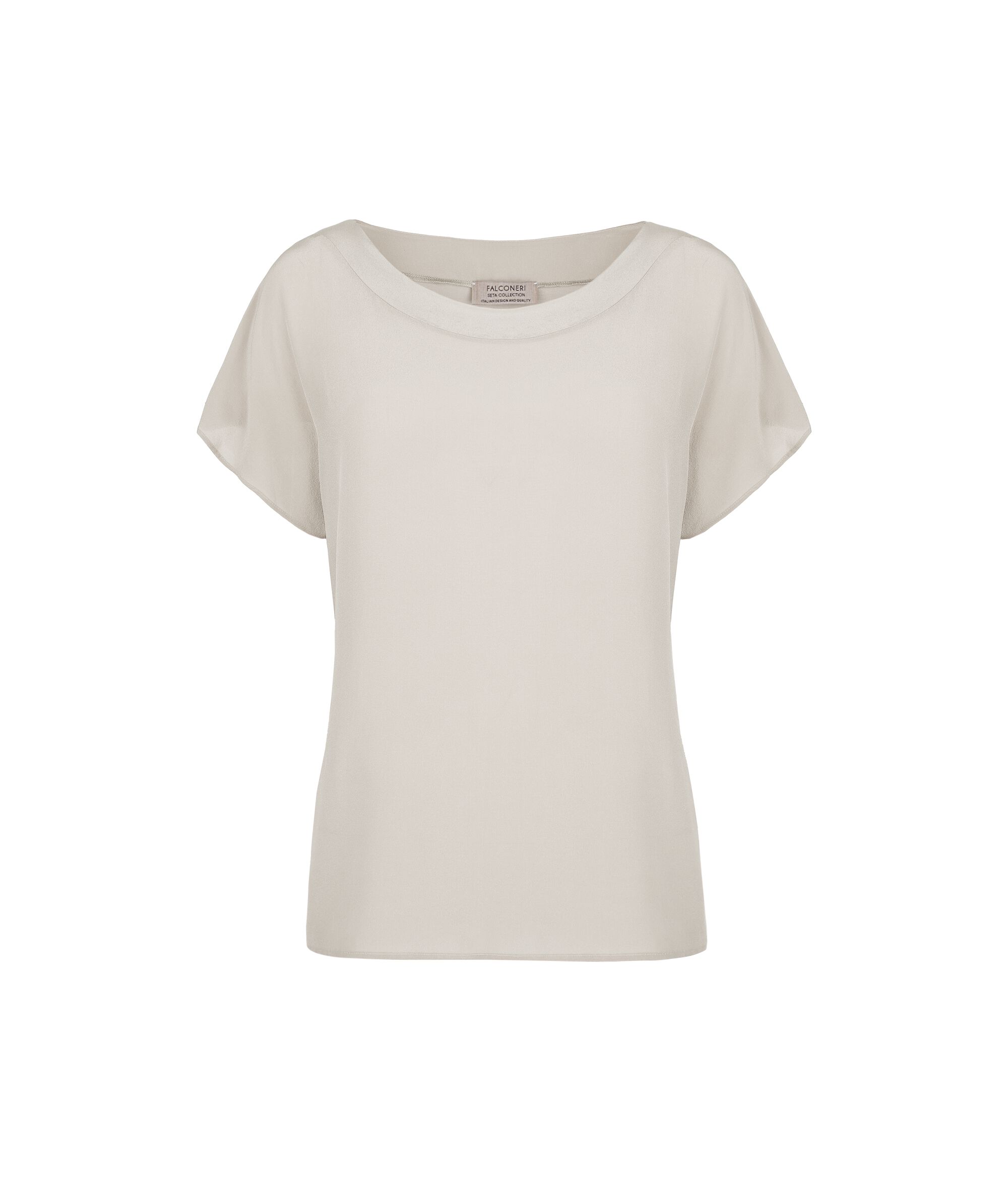 シルク&モダール ボートネック Tシャツ Colore アラバスターベージュ