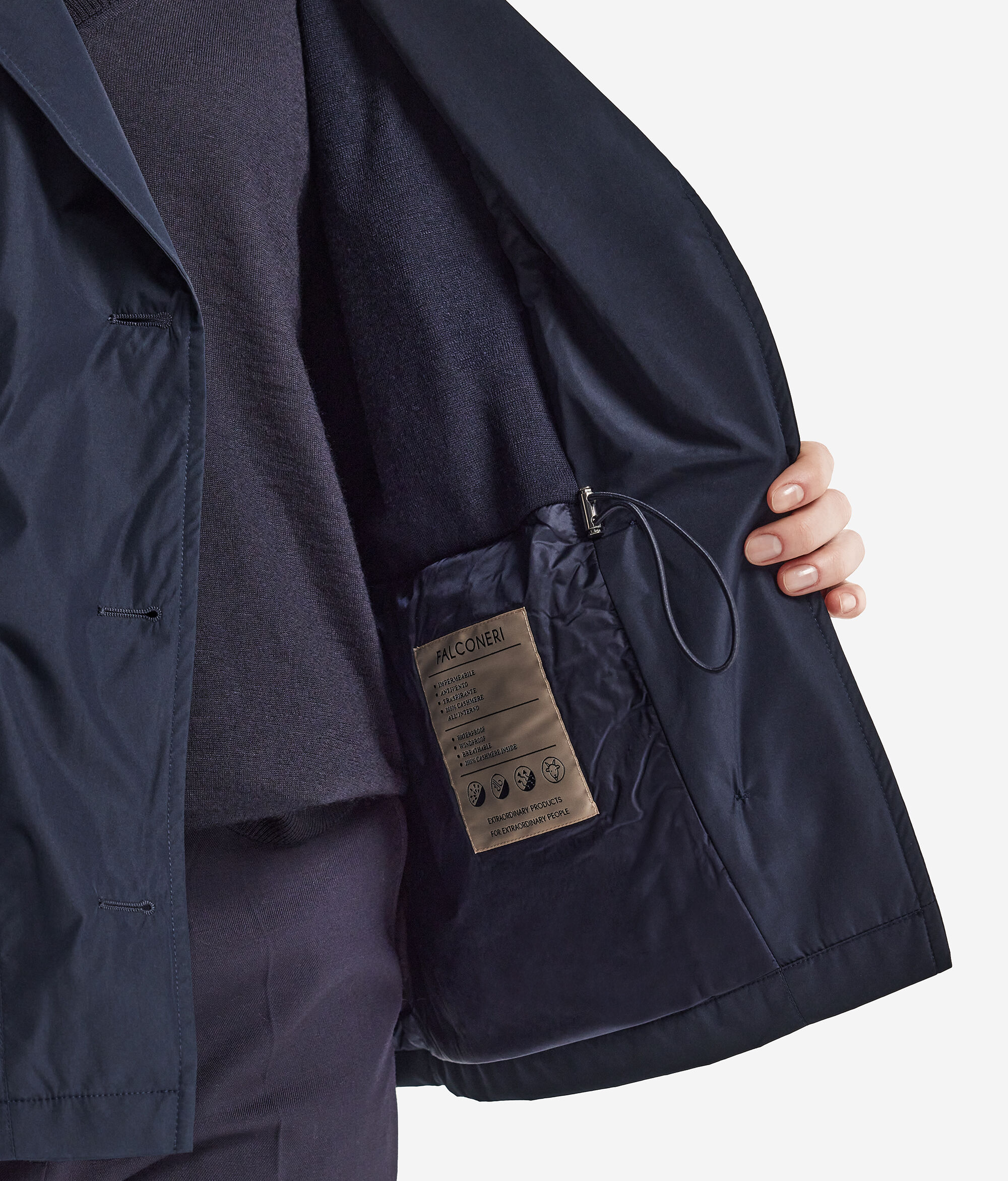 Gavardina curta amb interior de Cashmere