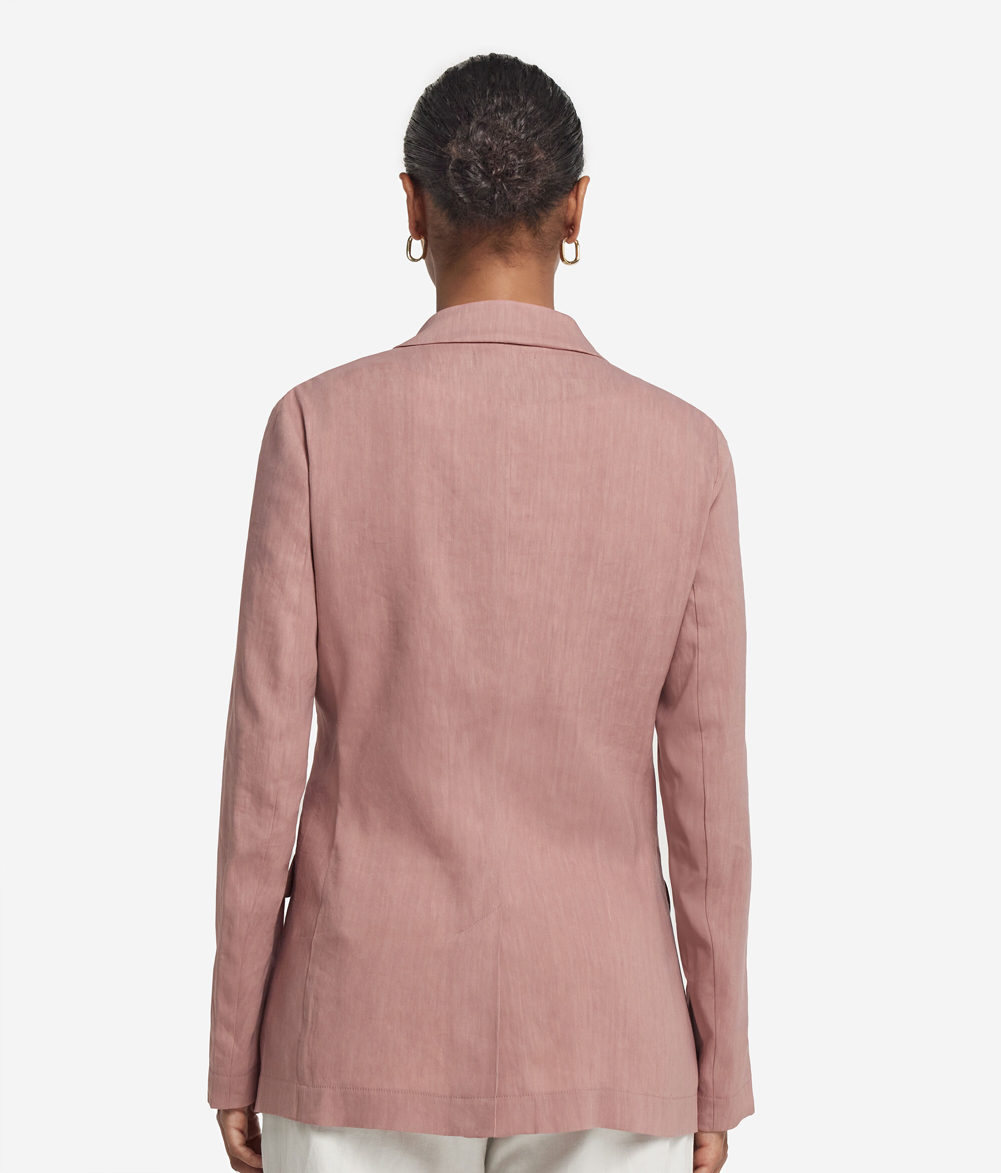 Veste à boutonnage simple en lin et viscose