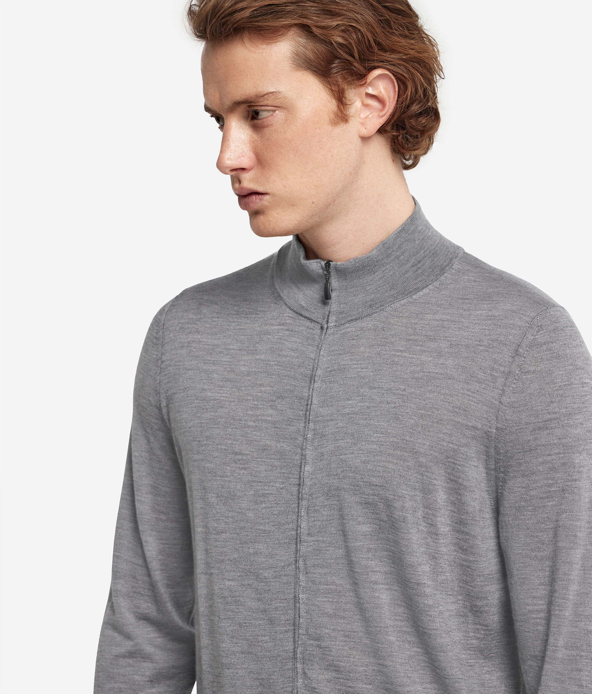 Cardigan con Zip in Cashmere