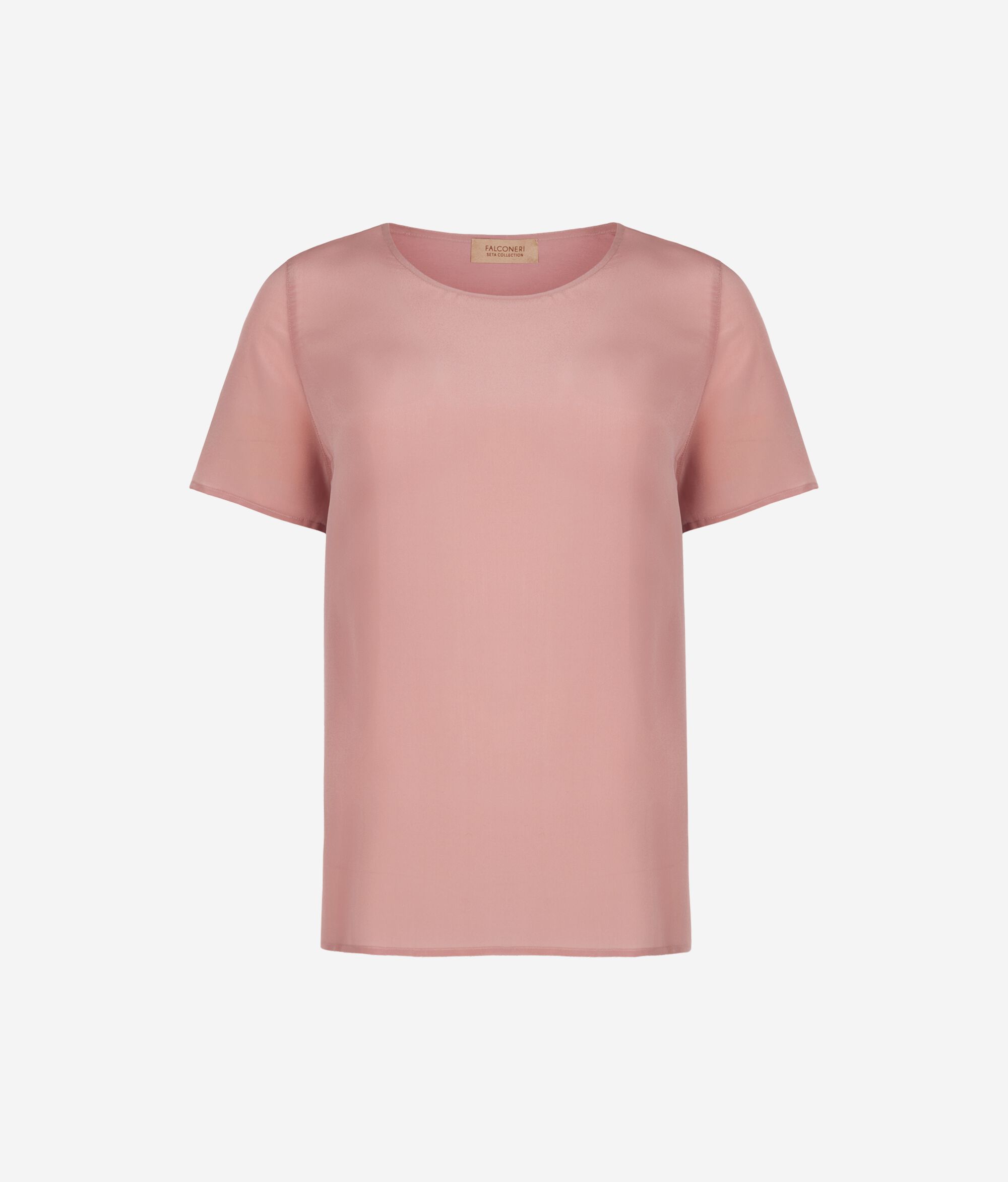 Round-Neck Silk T-Shirt