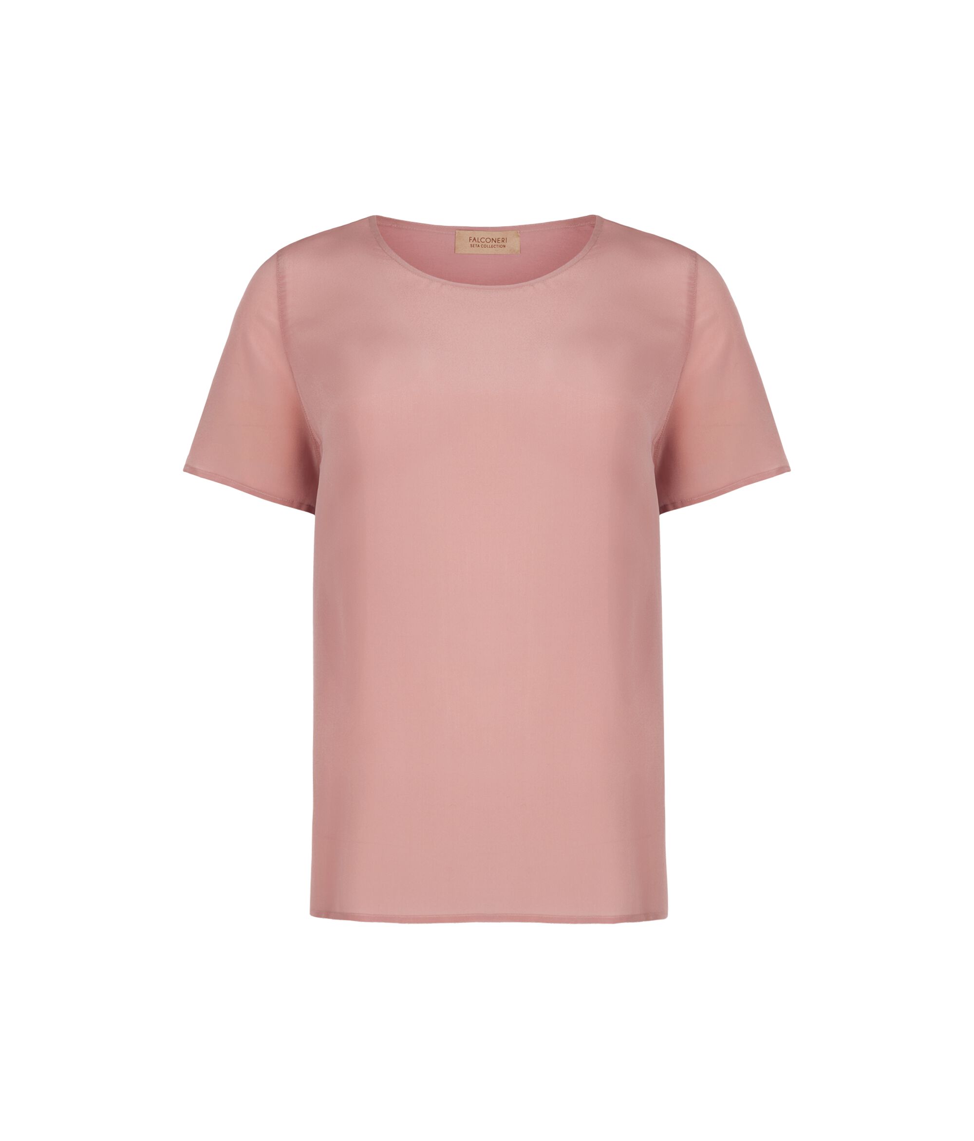 Round-Neck Silk T-Shirt