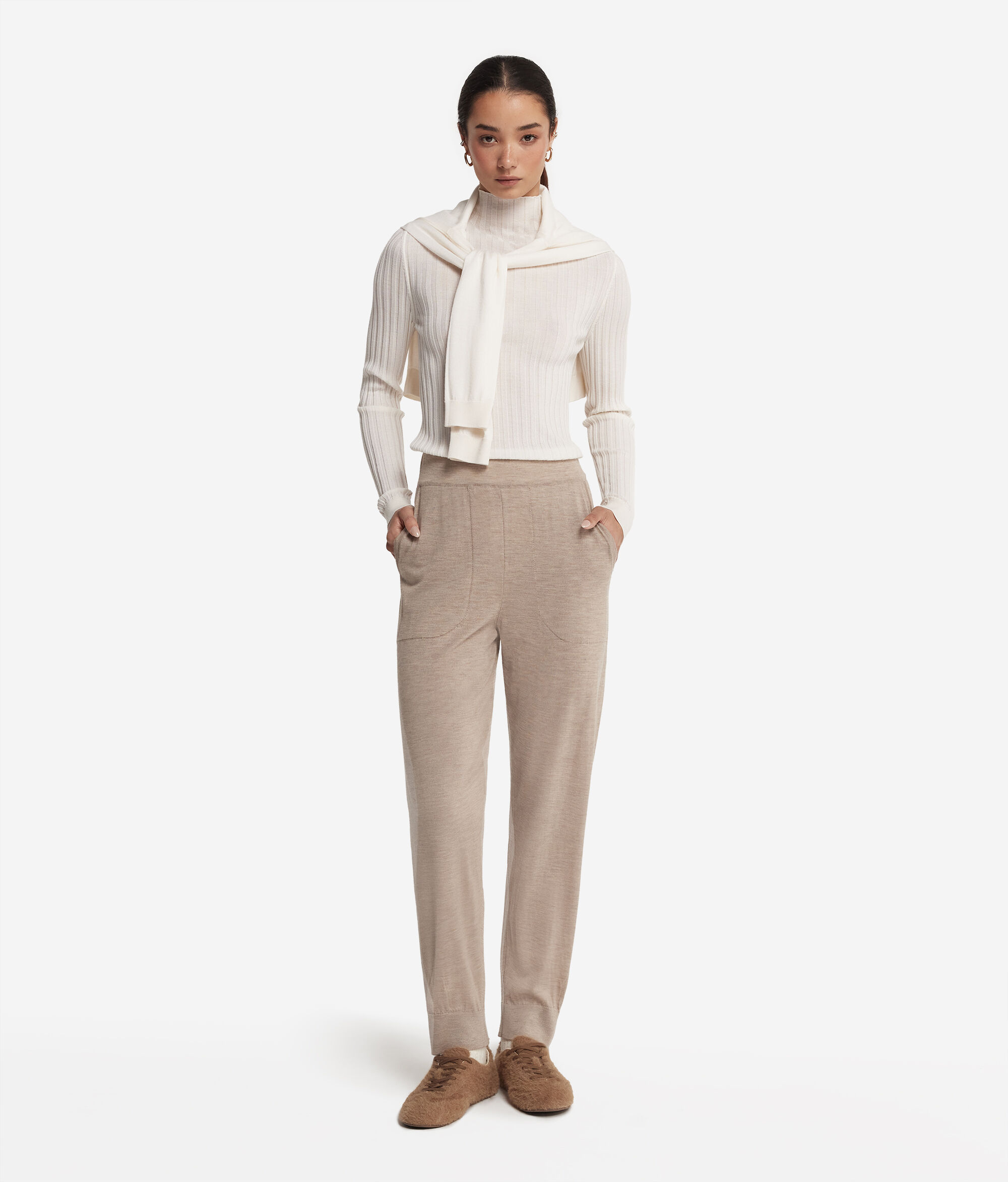 Pantalón de cashmere ultrafine con puño
