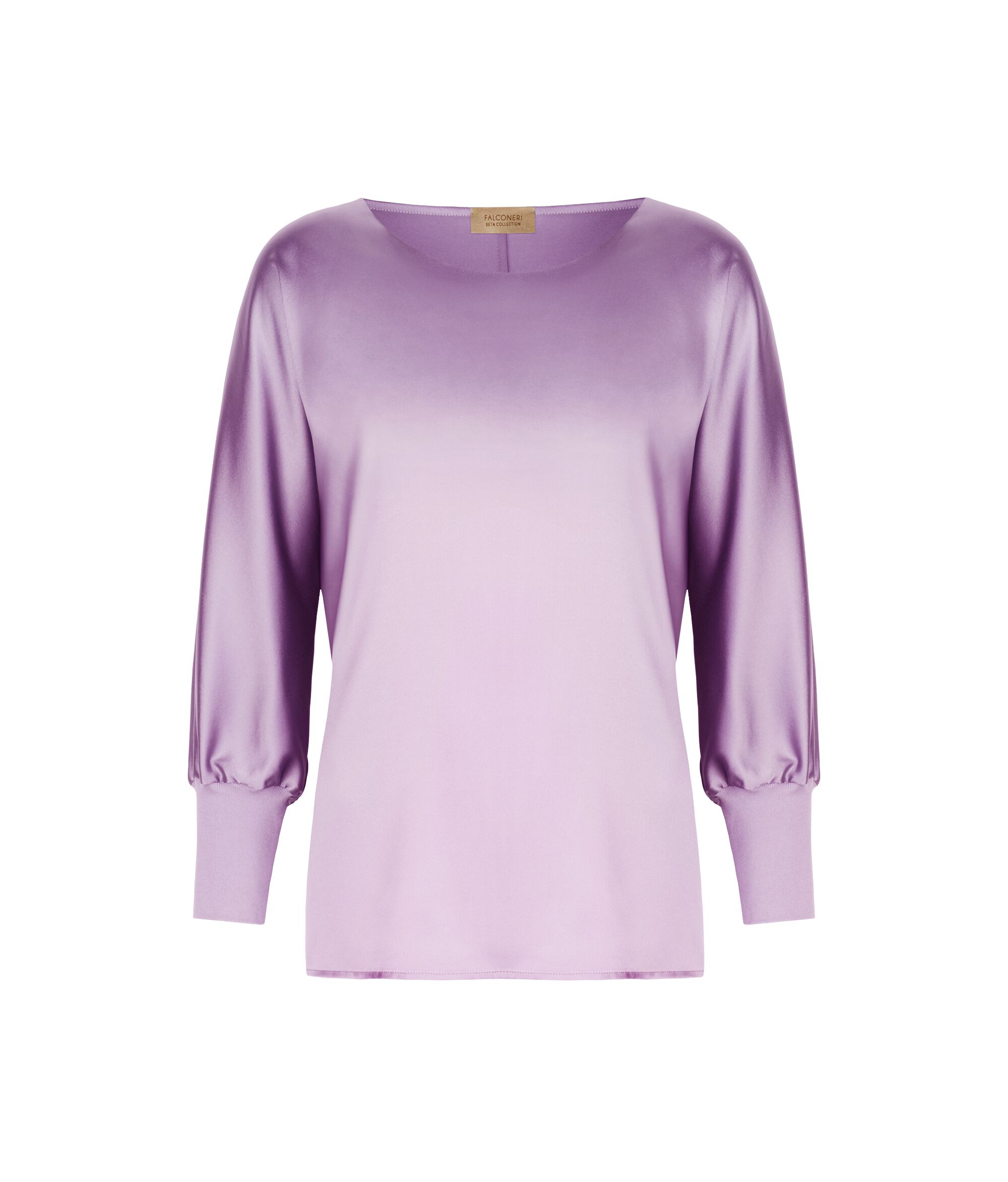 Round-Neck Silk Satin Jumper