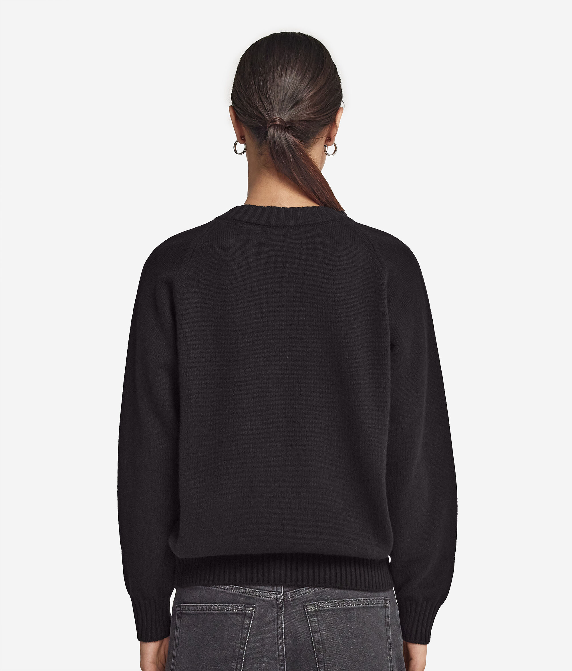 Pullover mit V-Ausschnitt und Sattelschulter aus Kaschmir Ultrasoft