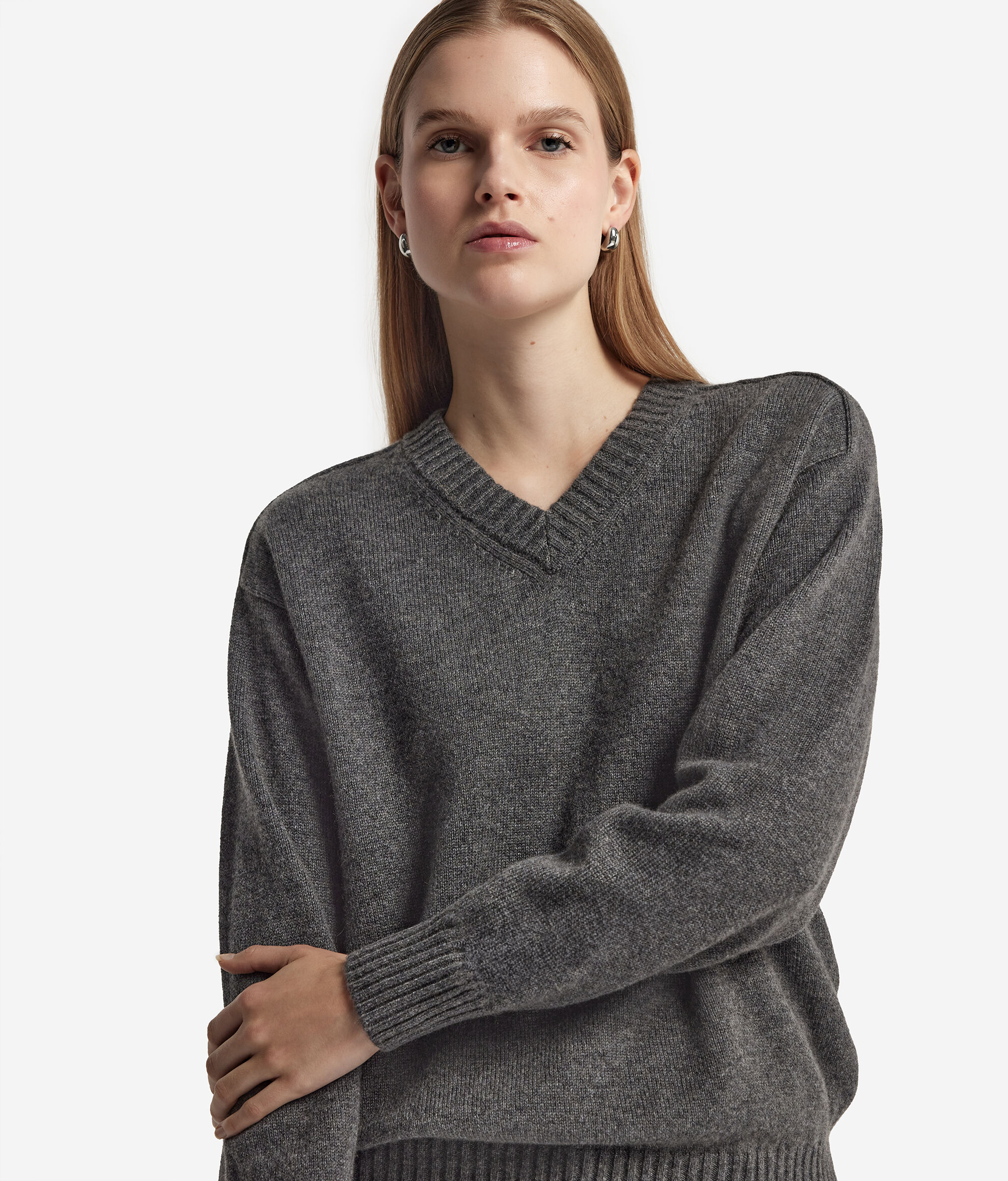 Ultrasoft Cashmere V-Neck Jumper with Set-In Sleeves