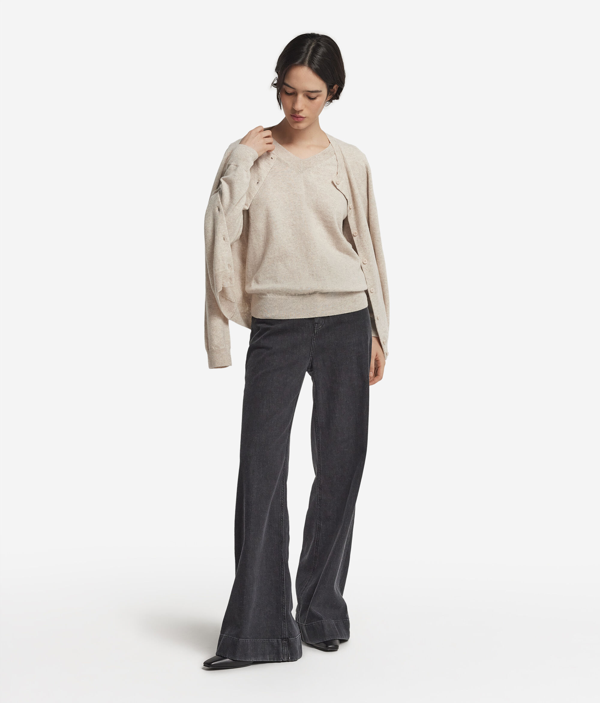V-nyakú Pulóver Ultrasoft Kasmírból
