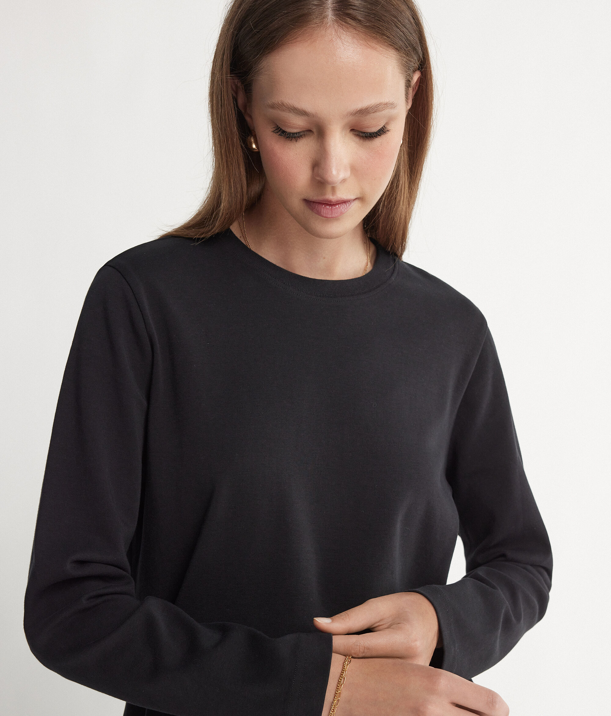 Round-Neck Cotton Jumper