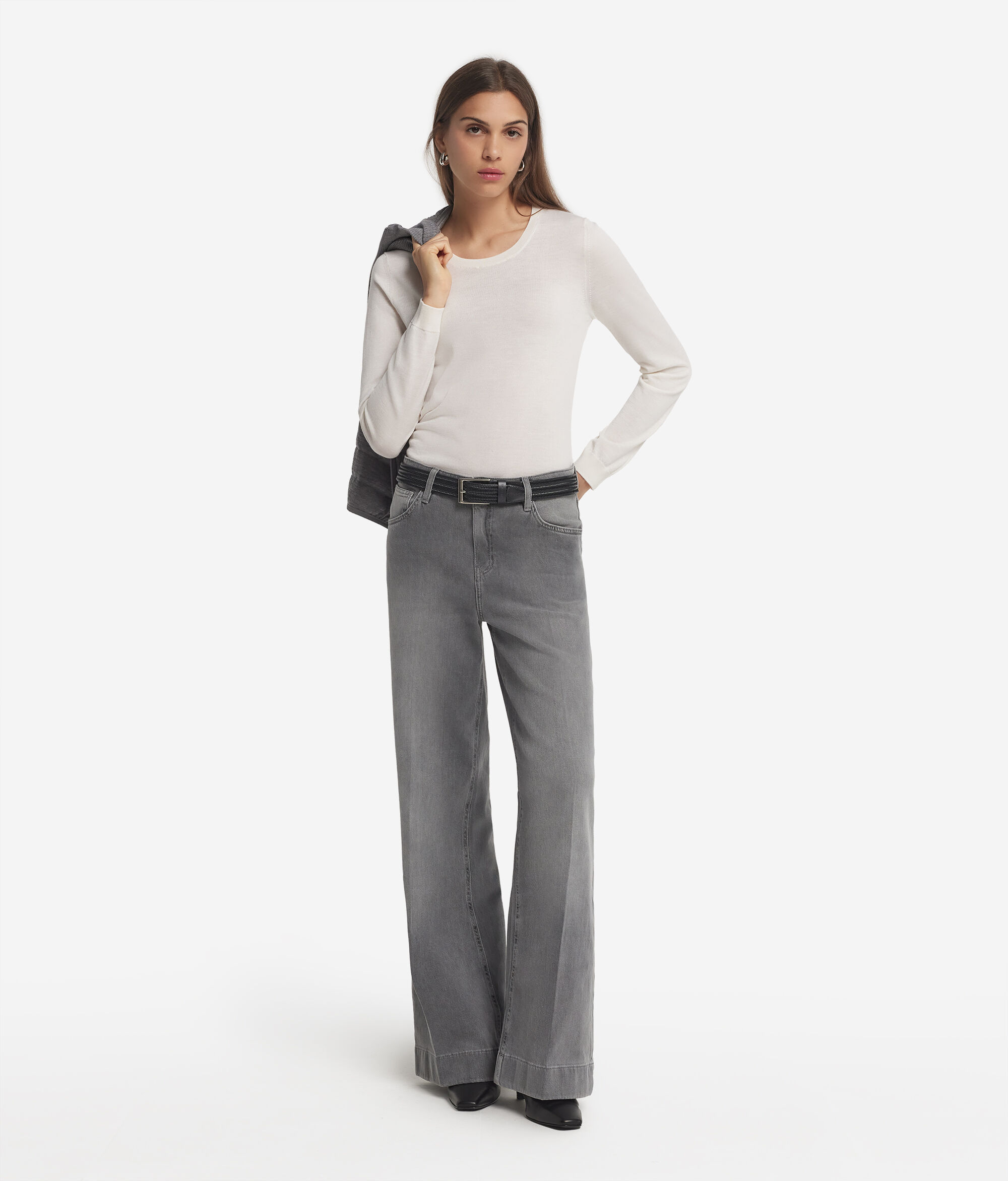 Pull à col rond en cachemire ultra-fin