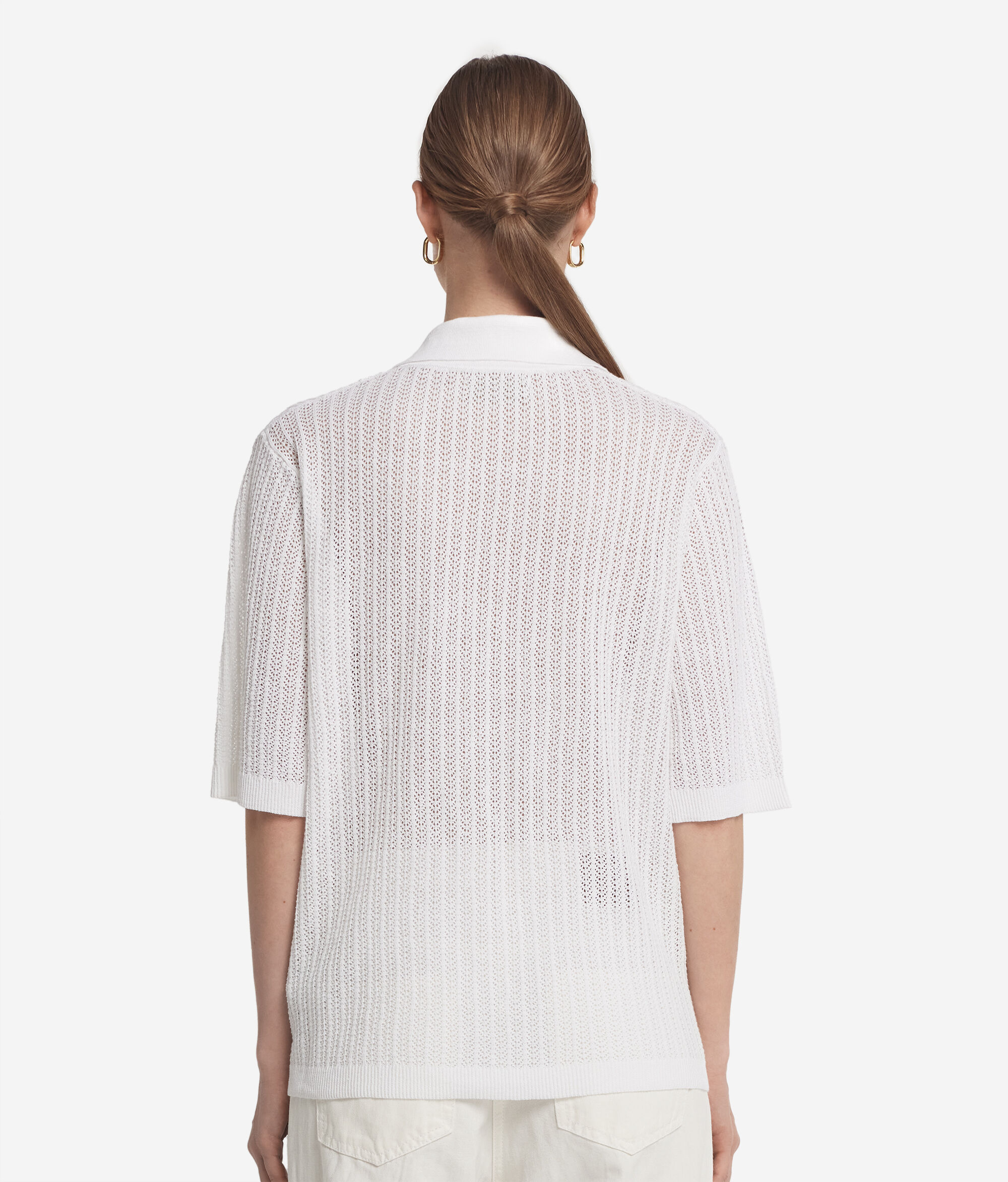 Cotton Shirt with Fretted Ribbing