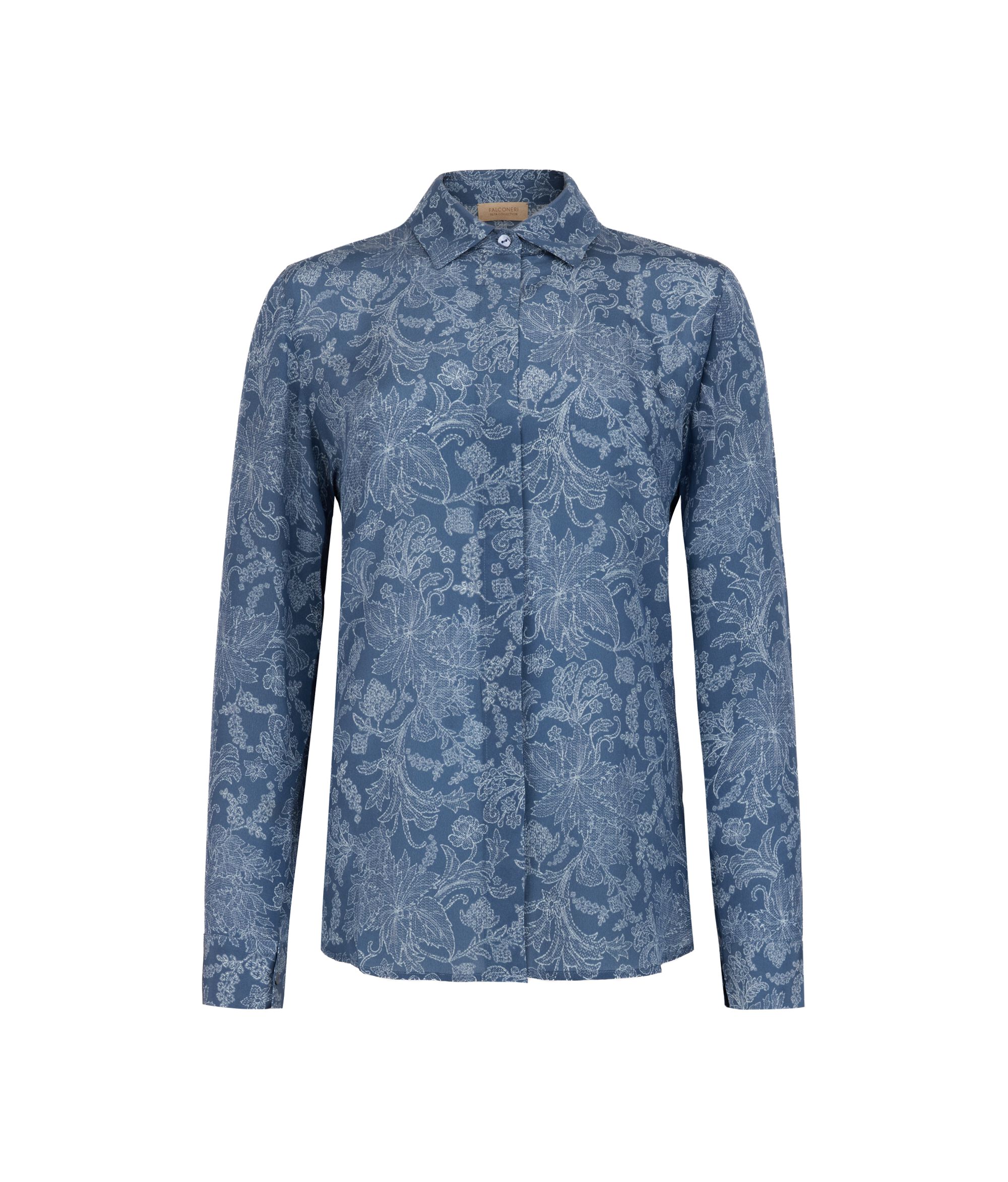 Printed Silk Shirt with Collar