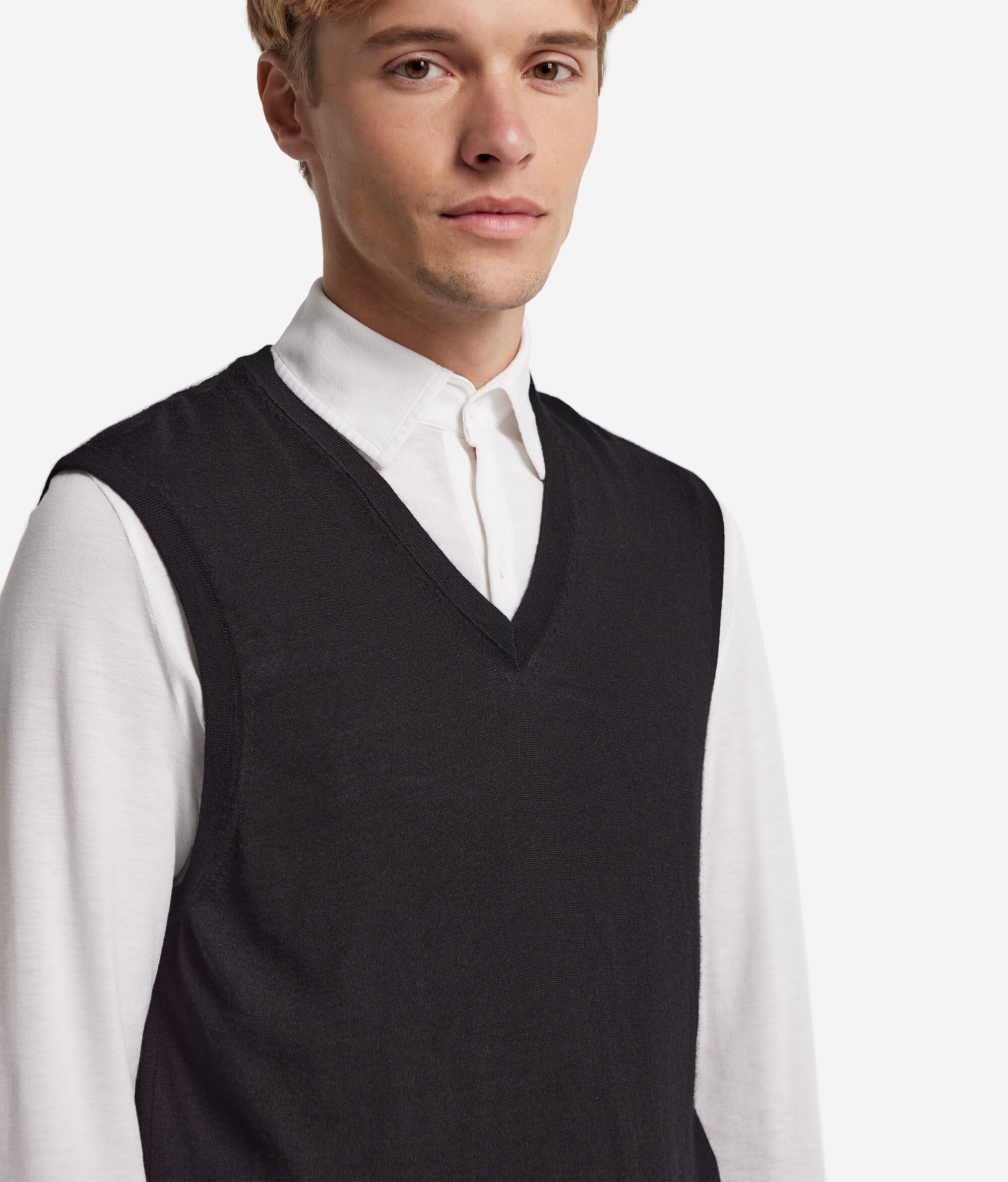 Pull sans manches homme en cachemire ultra-fin