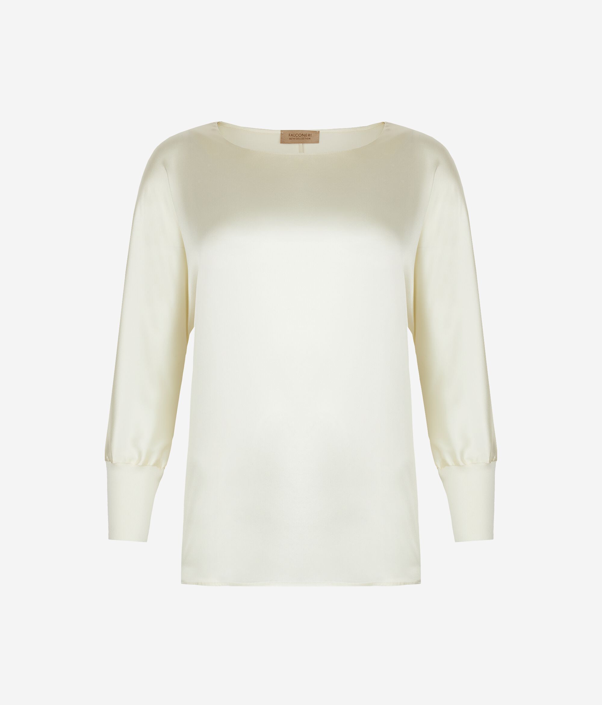 Round-Neck Silk Satin Jumper