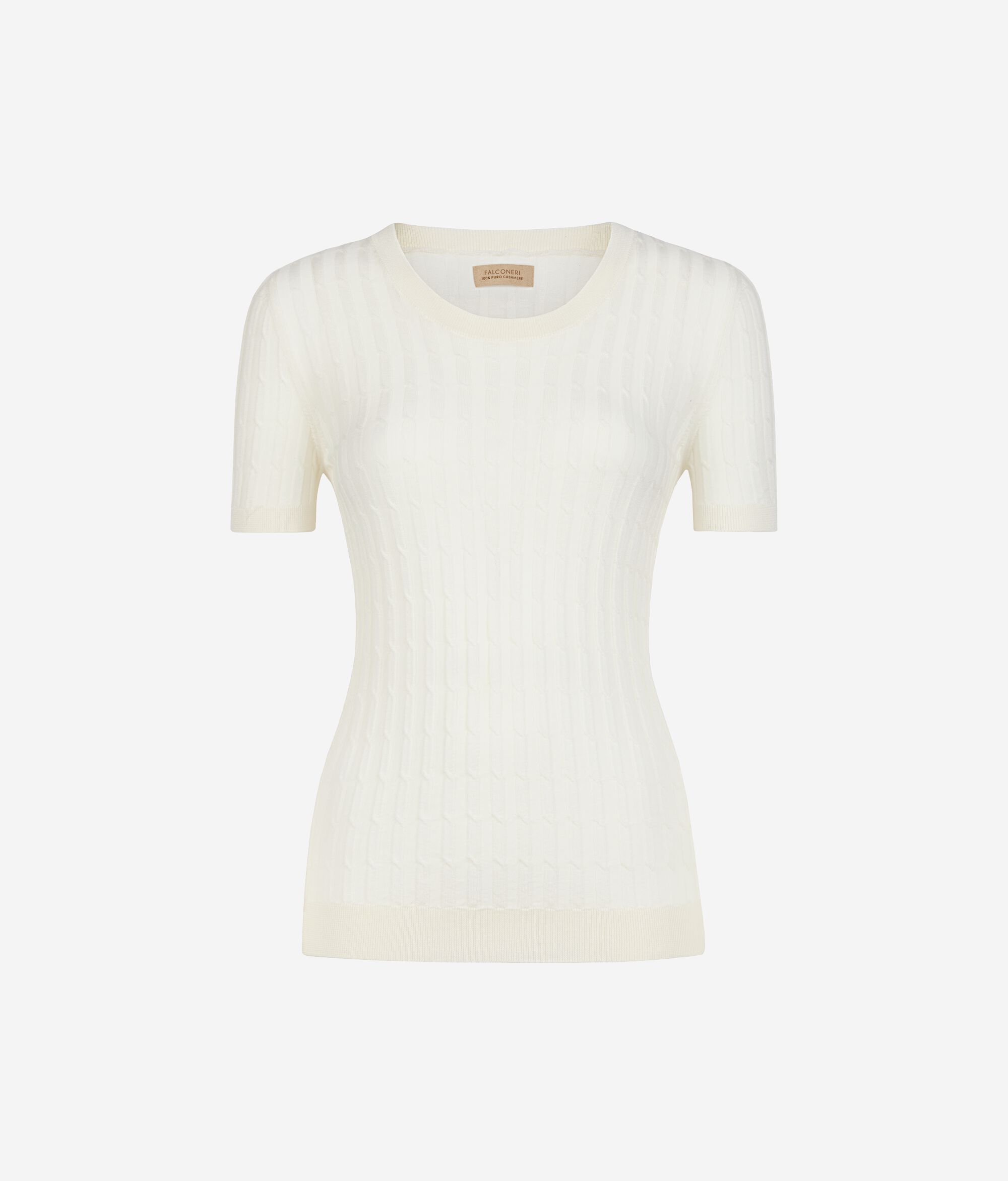 Maglia con Motivo a Treccina in Cashmere Ultrafine